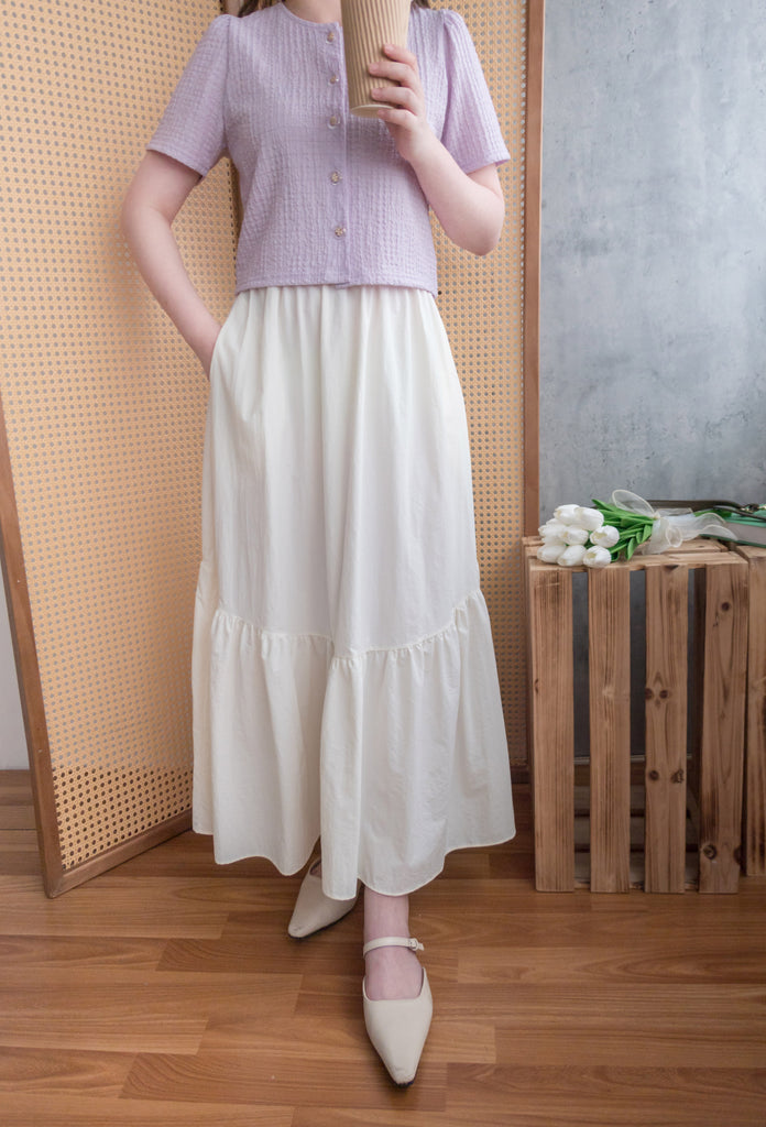 2-way White 淺色系兩種設計傘型口袋半身裙, Skirt/ SK8715