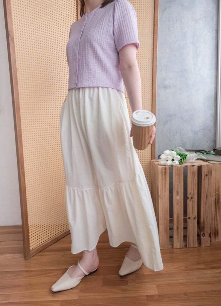 2-way White 淺色系兩種設計傘型口袋半身裙, Skirt/ SK8715