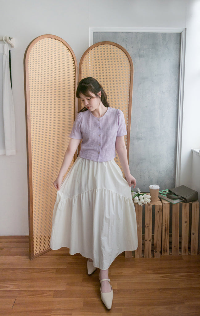 2-way White 淺色系兩種設計傘型口袋半身裙, Skirt/ SK8715