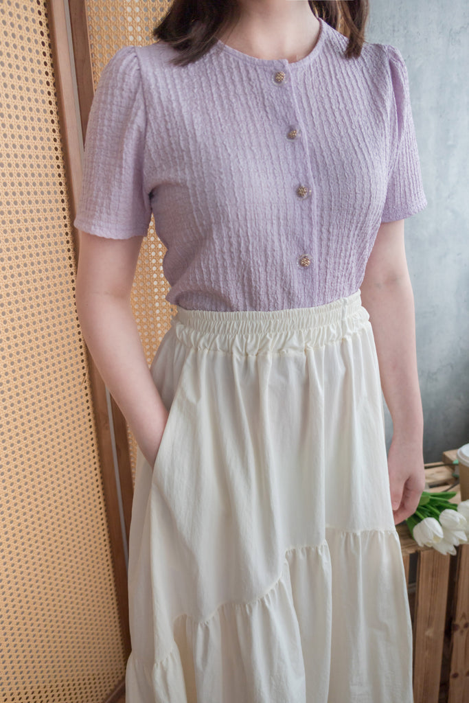 2-way White 淺色系兩種設計傘型口袋半身裙, Skirt/ SK8715