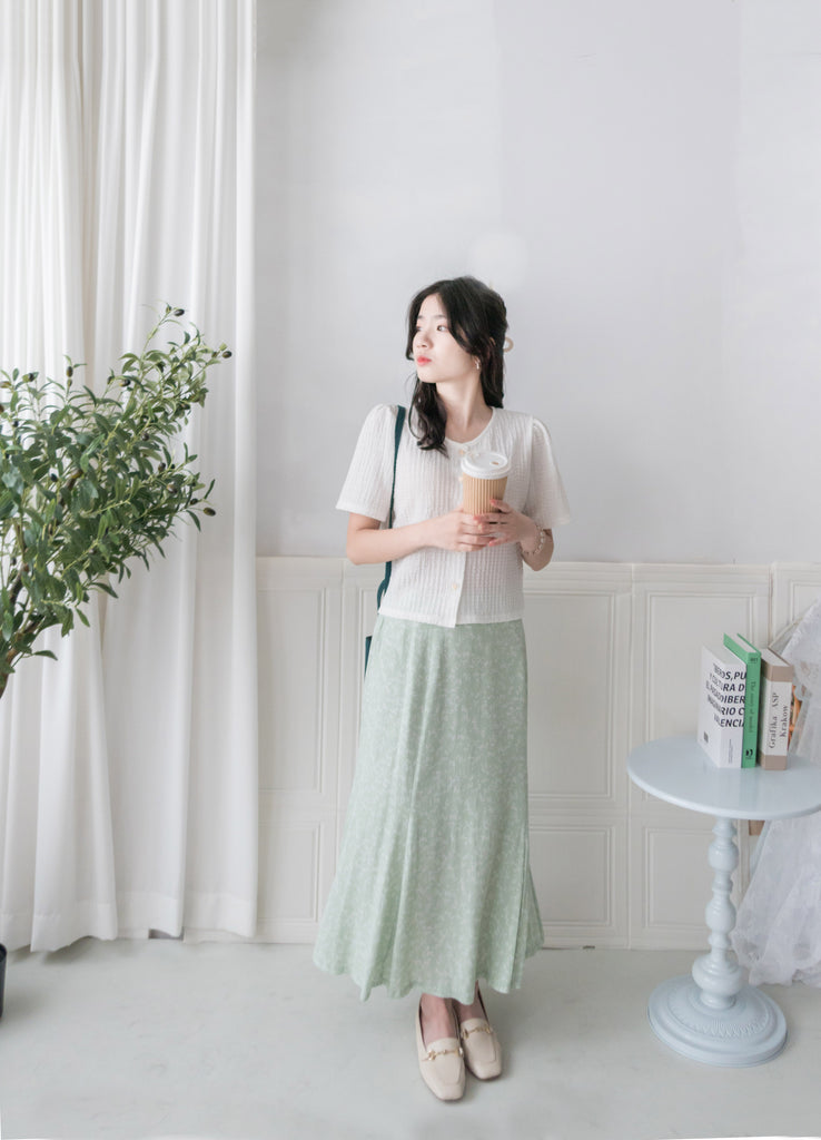 Shadow fishtail 影子印花輕盈日常魚尾裙擺, Skirt/ SK8714 (mint sold out)