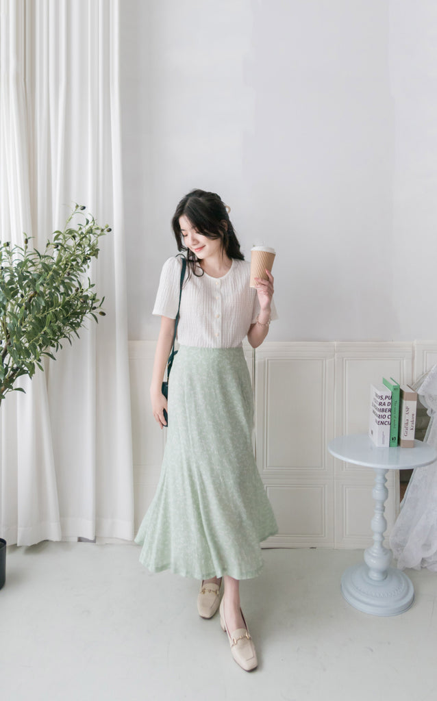 Shadow fishtail 影子印花輕盈日常魚尾裙擺, Skirt/ SK8714 (mint sold out)
