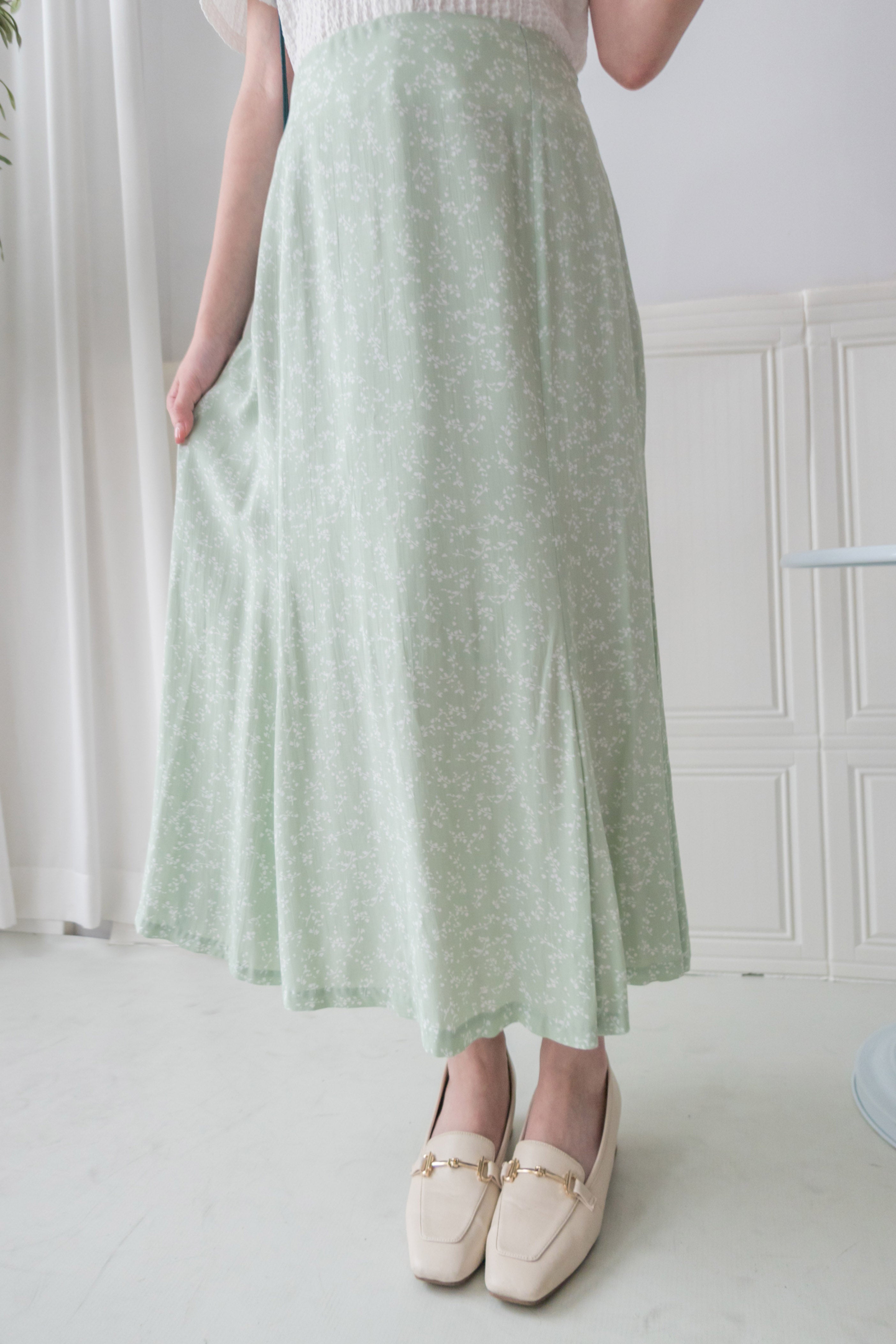 Shadow fishtail 影子印花輕盈日常魚尾裙擺, Skirt/ SK8714 (mint sold out)