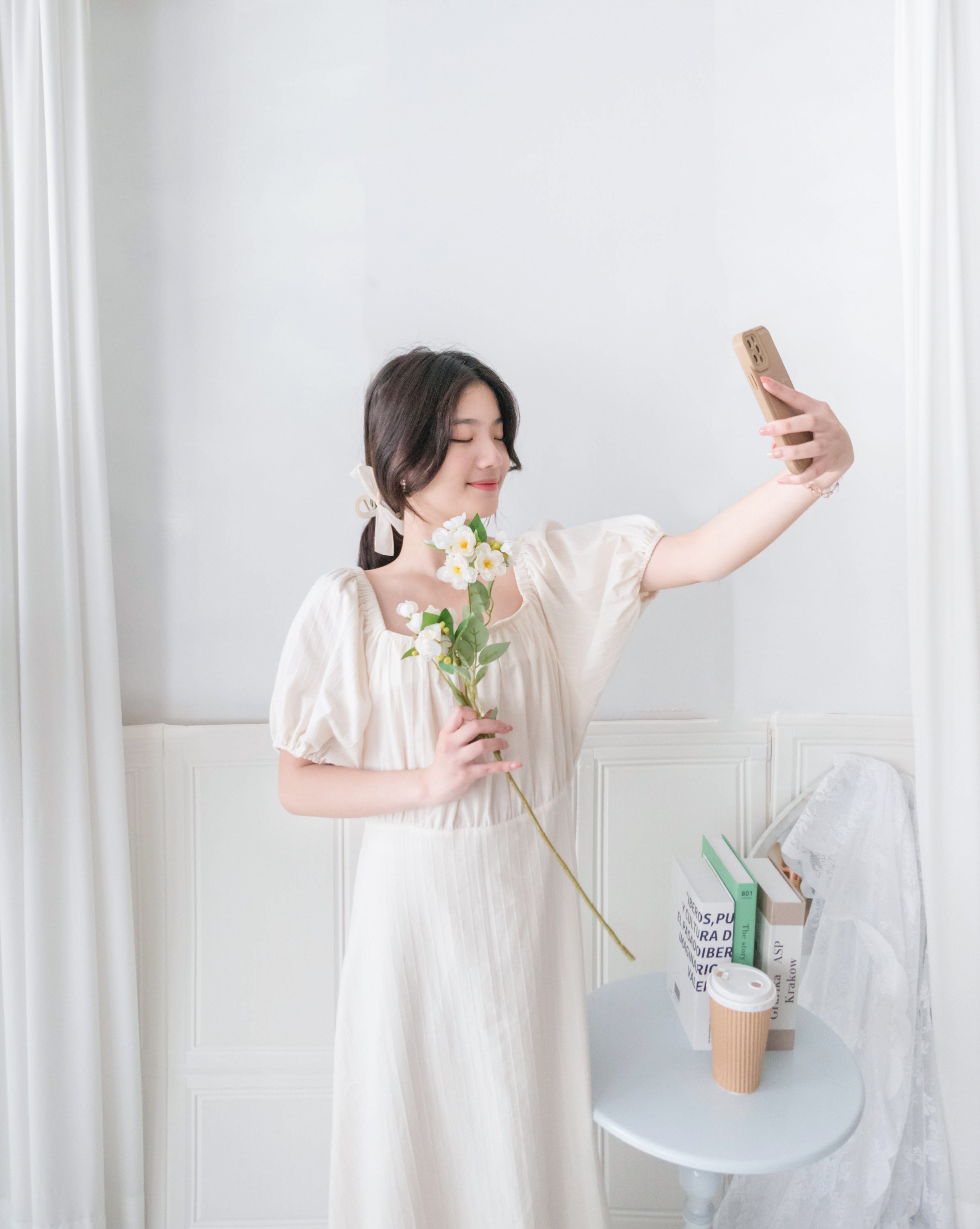 Ivory 復古優雅平領不貼直身條紋連身裙, Dress/ DS9262