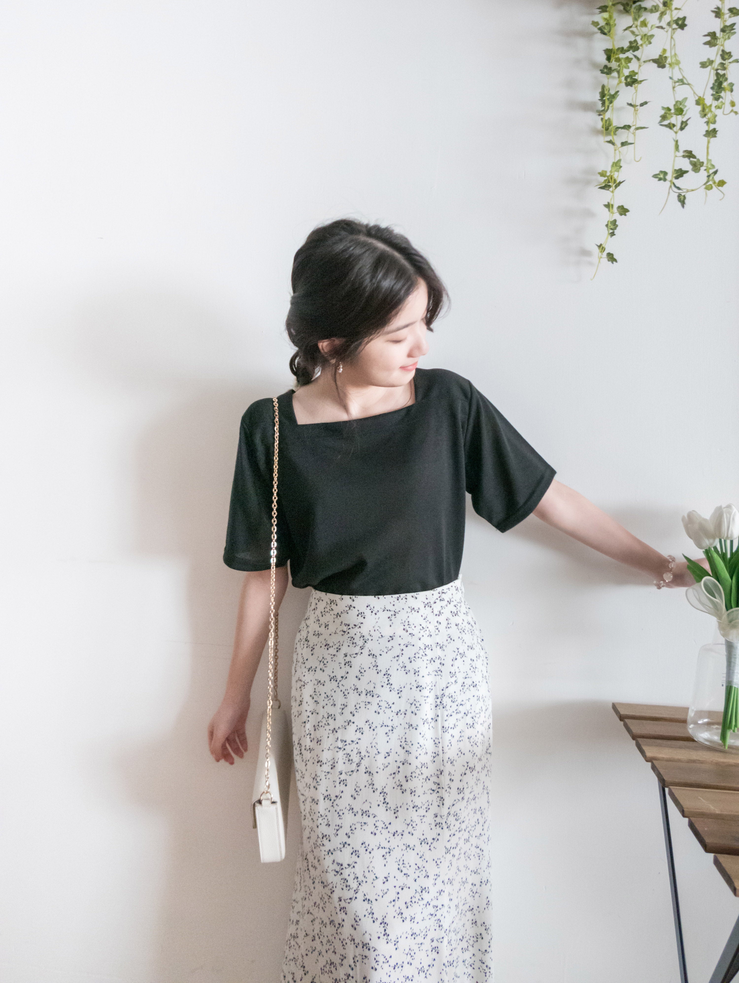 Shadow fishtail 影子印花輕盈日常魚尾裙擺, Skirt/ SK8714 (mint sold out)