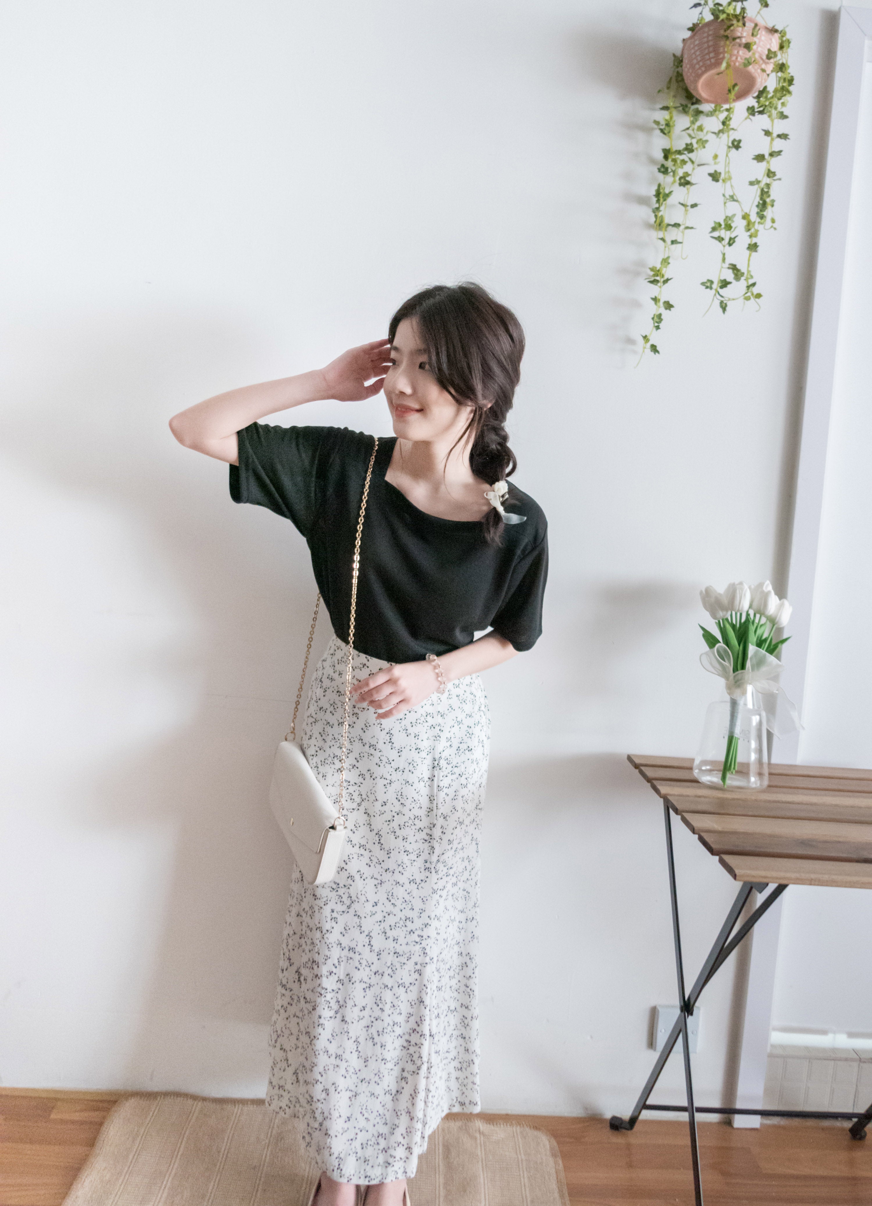 Shadow fishtail 影子印花輕盈日常魚尾裙擺, Skirt/ SK8714 (mint sold out)