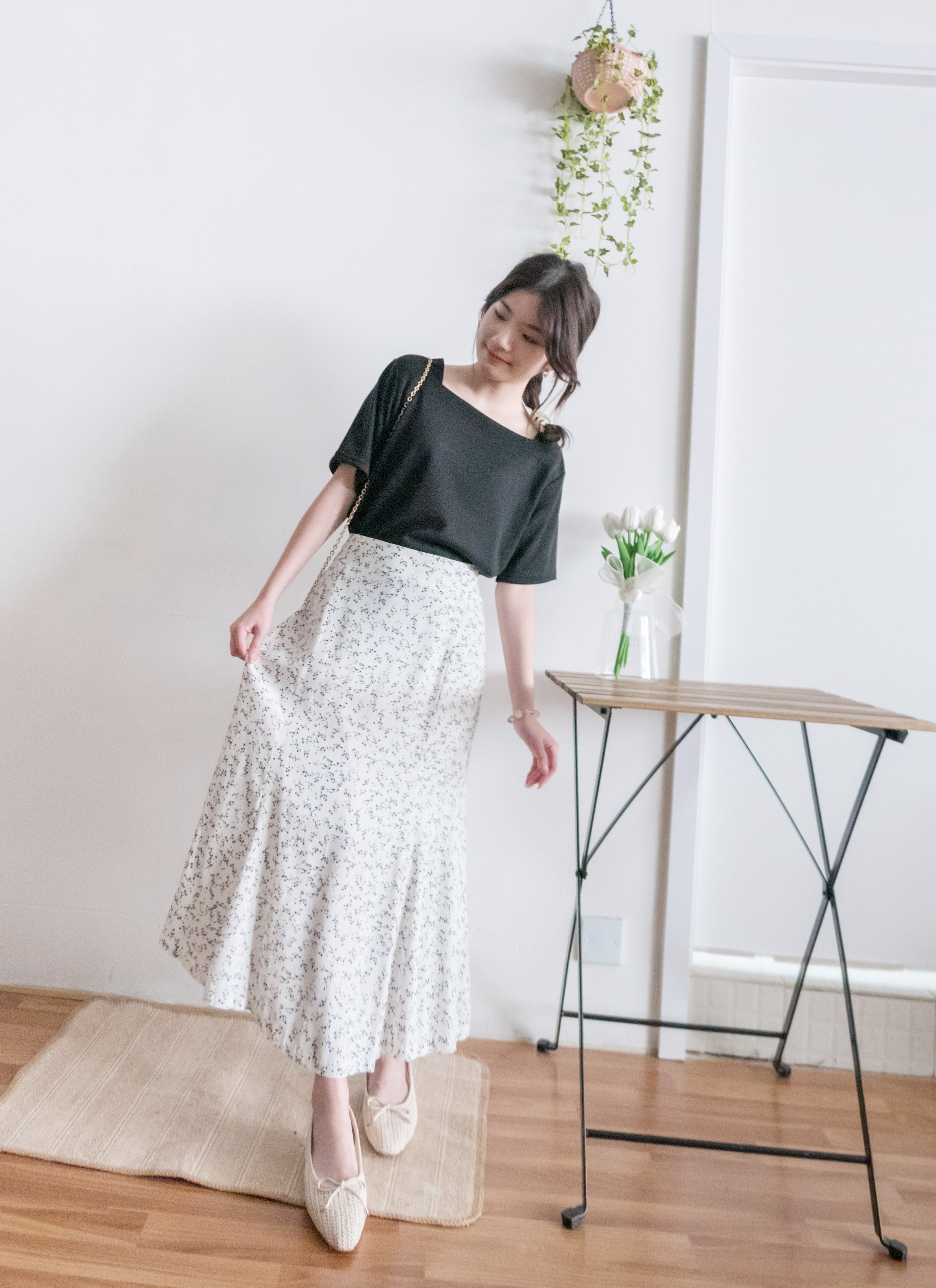 Shadow fishtail 影子印花輕盈日常魚尾裙擺, Skirt/ SK8714 (mint sold out)