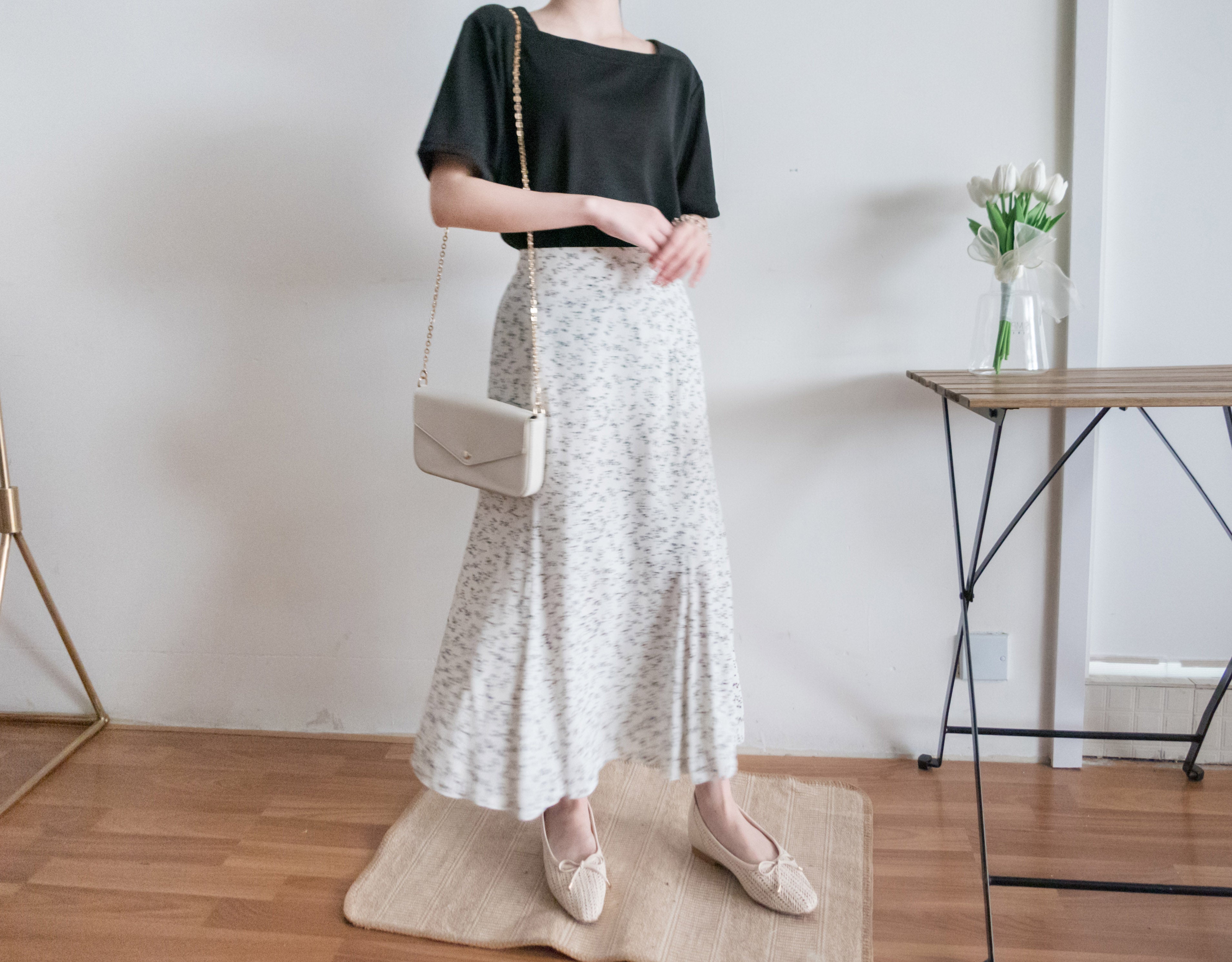 Shadow fishtail 影子印花輕盈日常魚尾裙擺, Skirt/ SK8714 (mint sold out)