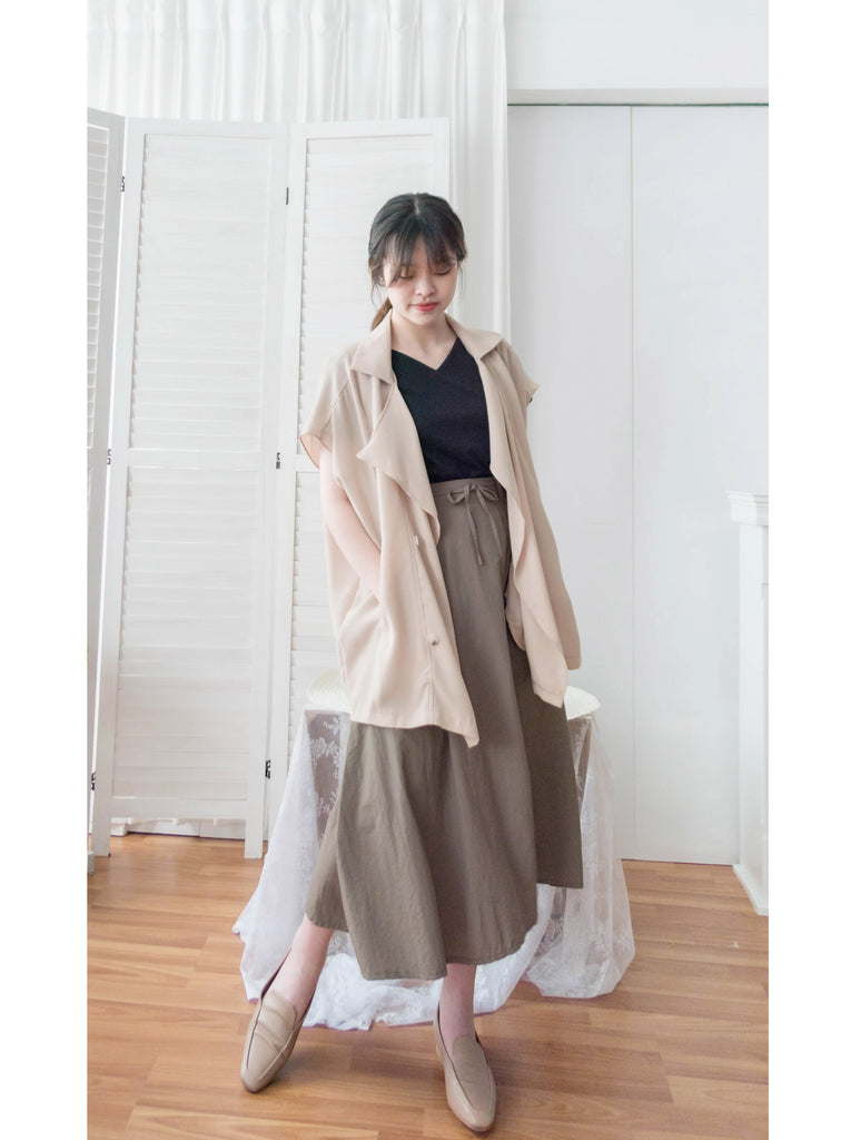 Chiffon 杏色垂感雙排鈕雪紡, Blazer/ CD8119
