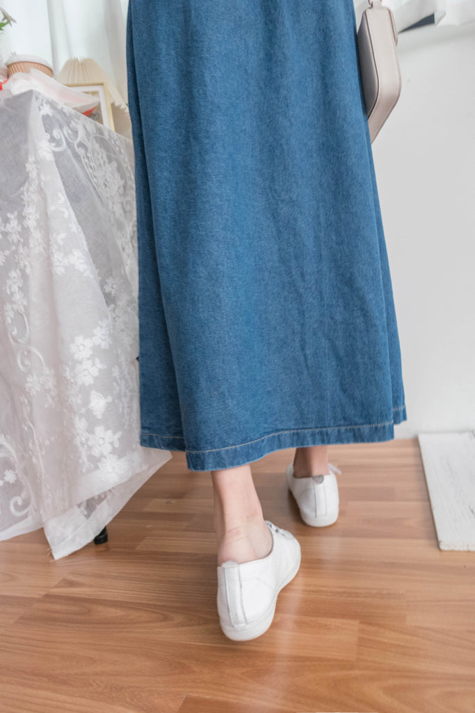 Ruffle Denim 斜口袋花邊橡筋微直牛仔裙, Skirt/ SK8729