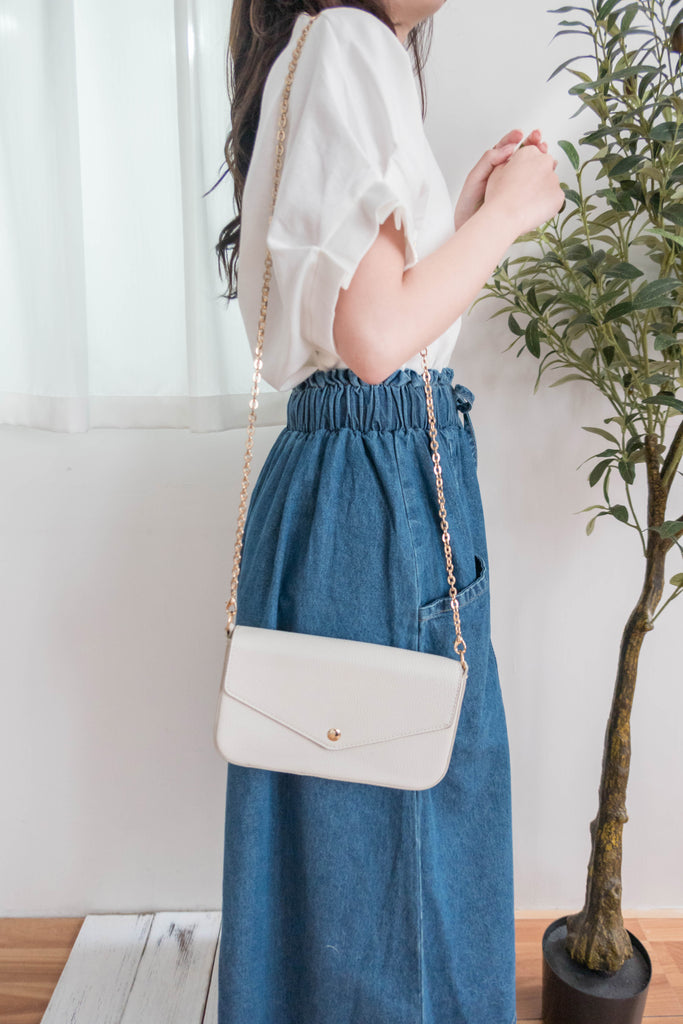 Pin Sleeve 棉質交疊V領花花袖上衣, Top/ BU8960 (white sold out)