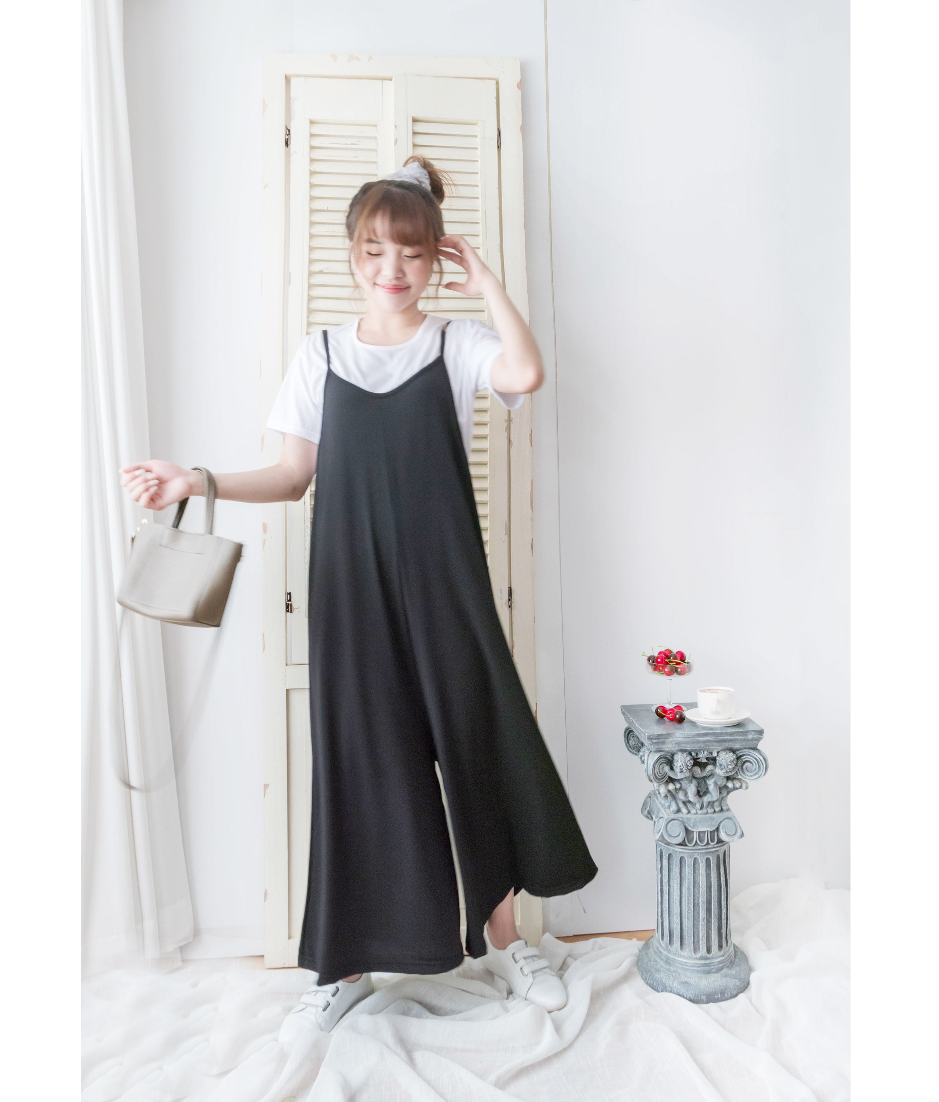 Kara Jumpsuit 防皺彈性裙形吊帶褲套裝, SET/ DS9306