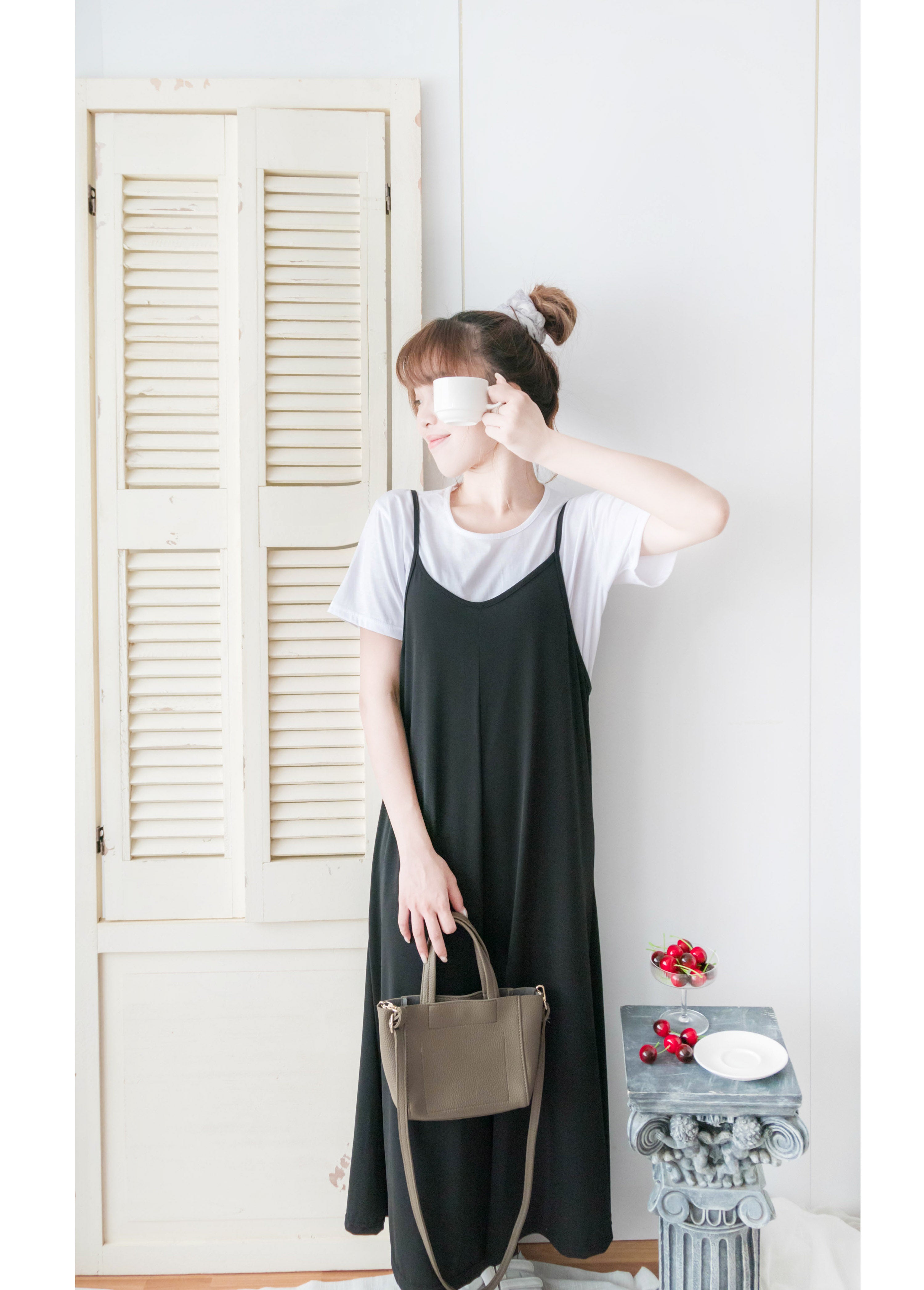 Kara Jumpsuit 防皺彈性裙形吊帶褲套裝, SET/ DS9306