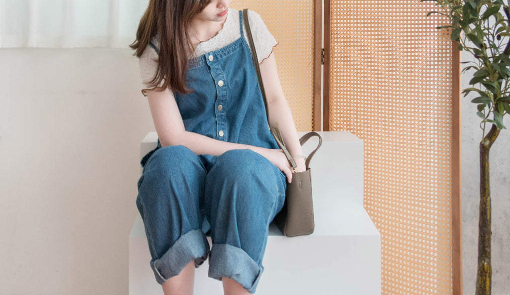 Denim 寬鬆顯瘦拍鈕牛仔吊帶褲, Jumpsuit / PT8394