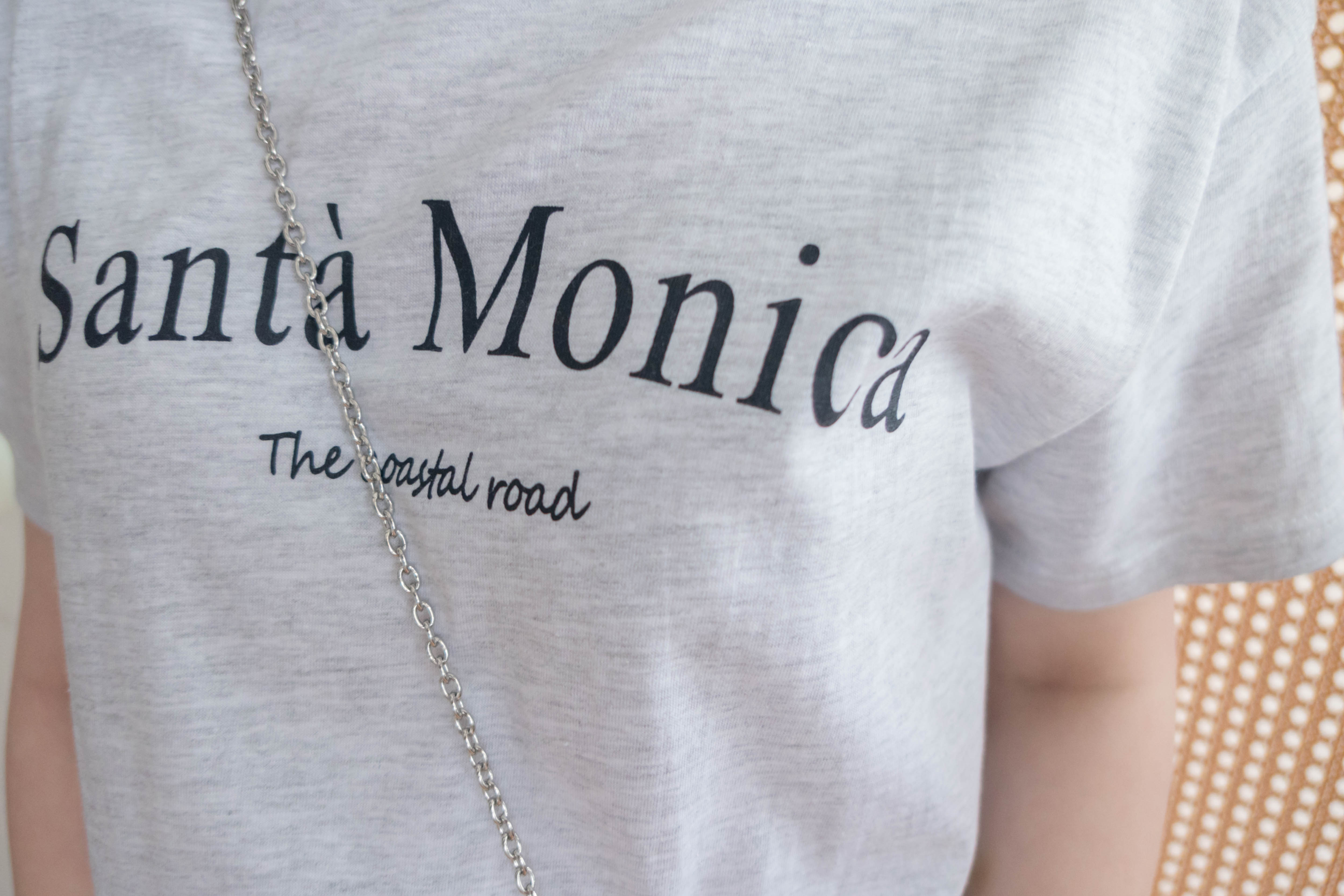 Monica Tee 簡約棉質文字寬鬆開叉長裙, Dress/ DS9307