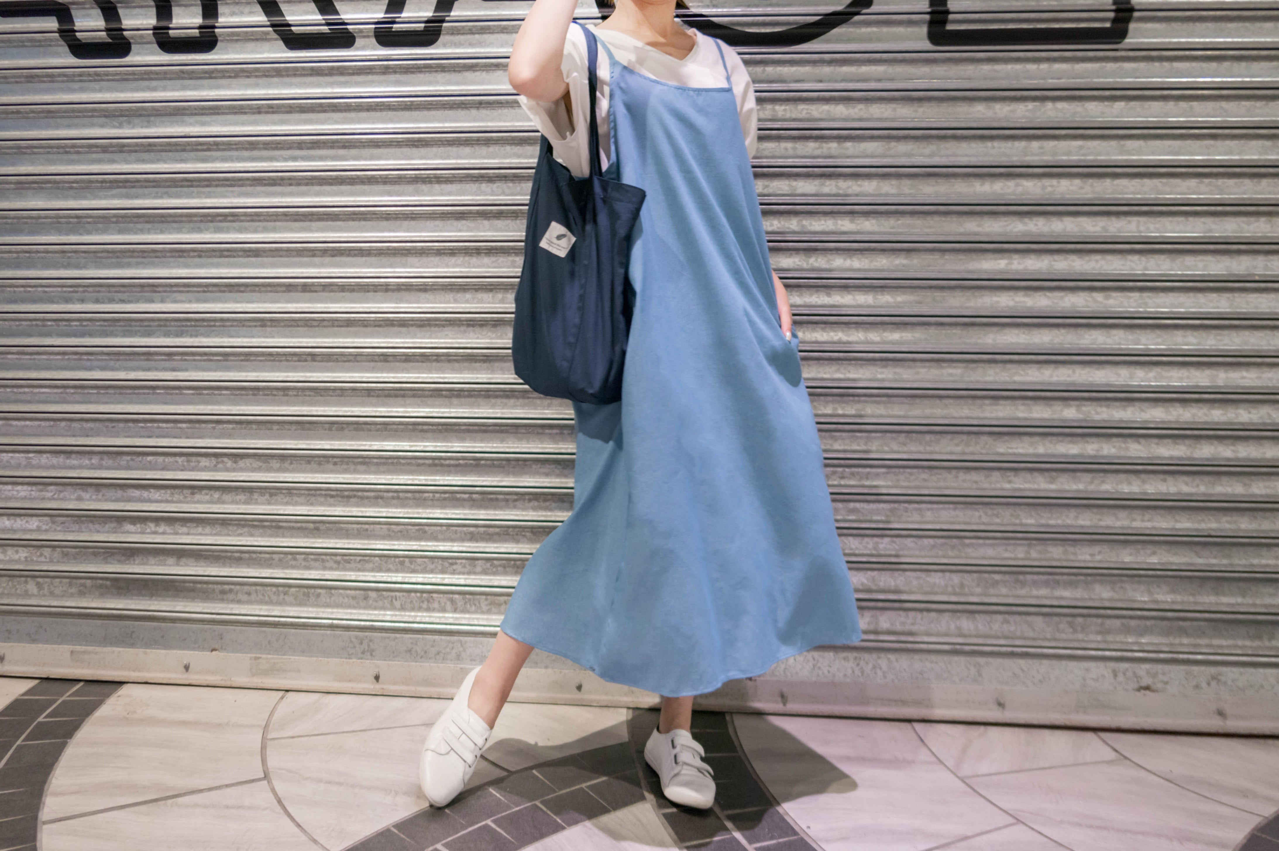 Denim Alice 背部設計吊帶口袋牛仔裙, Dress/ DS9304