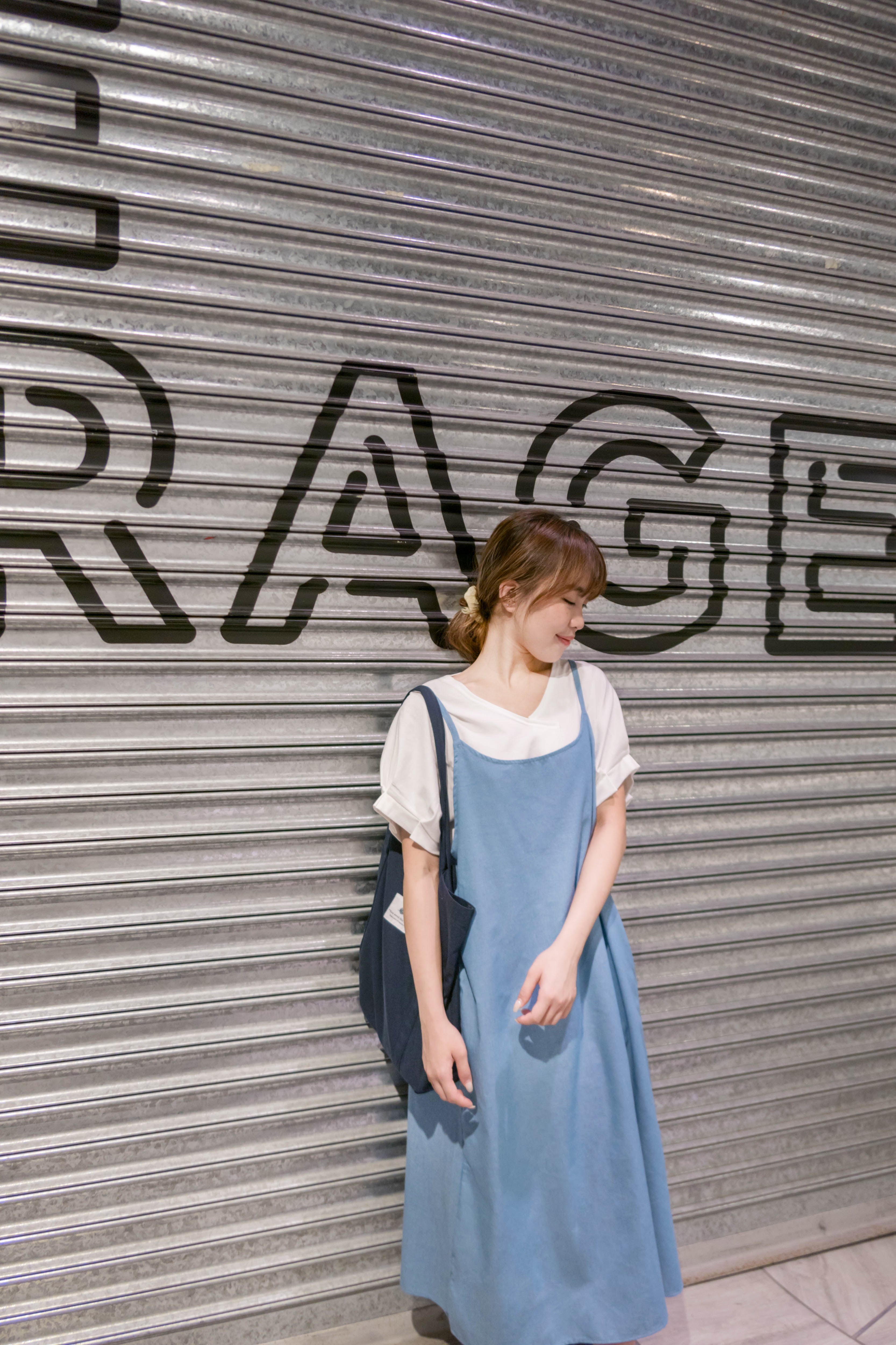 Denim Alice 背部設計吊帶口袋牛仔裙, Dress/ DS9304