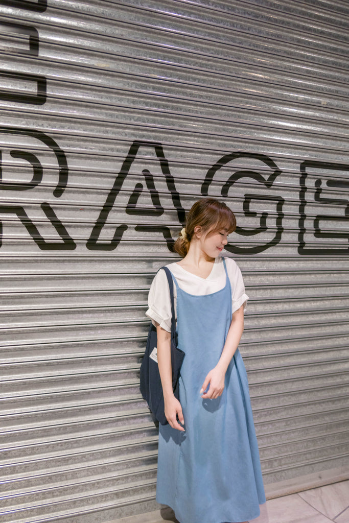 Denim Alice 背部設計吊帶口袋牛仔裙, Dress/ DS9304