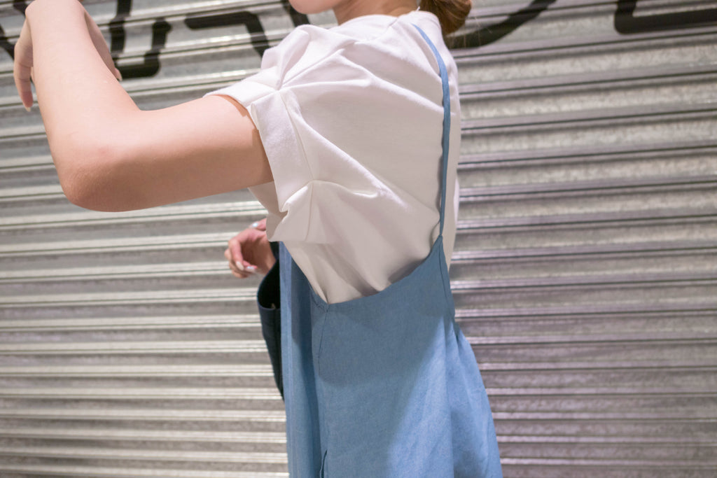 Denim Alice 背部設計吊帶口袋牛仔裙, Dress/ DS9304