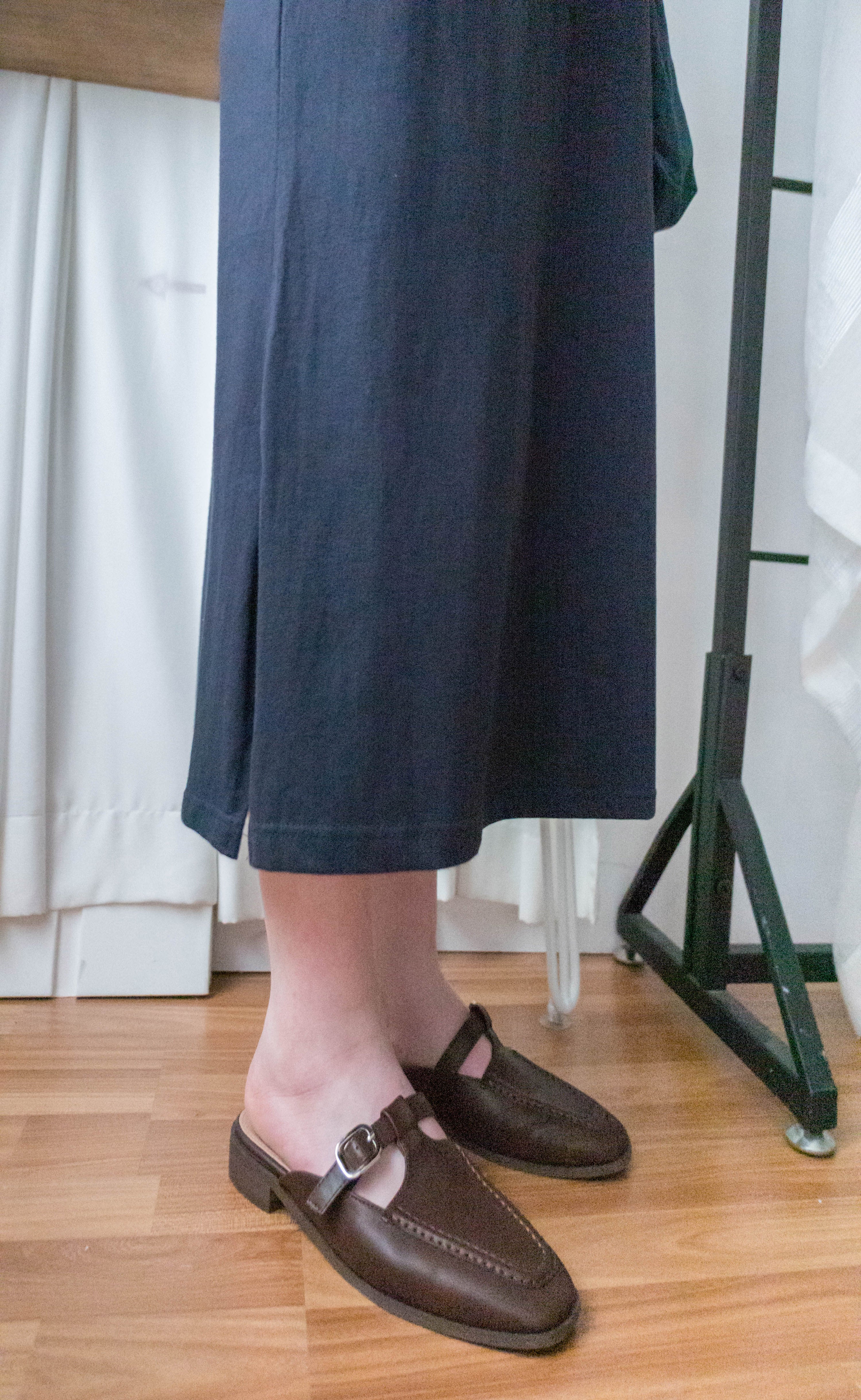 Monica Tee 簡約棉質文字寬鬆開叉長裙, Dress/ DS9307