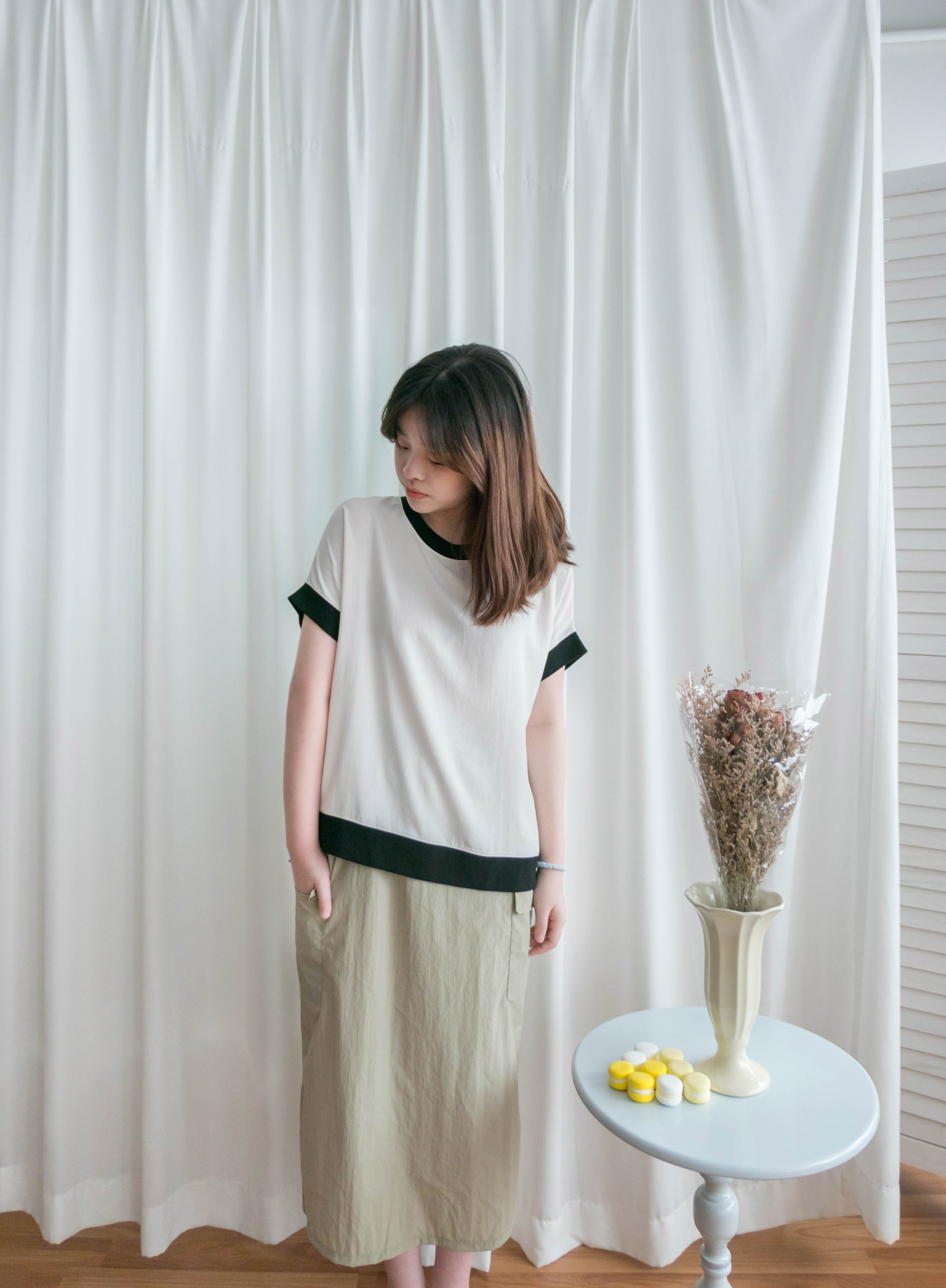 Avocado 牛油果綠色側袋工裝後開叉半身裙, Skirt/ SK8736