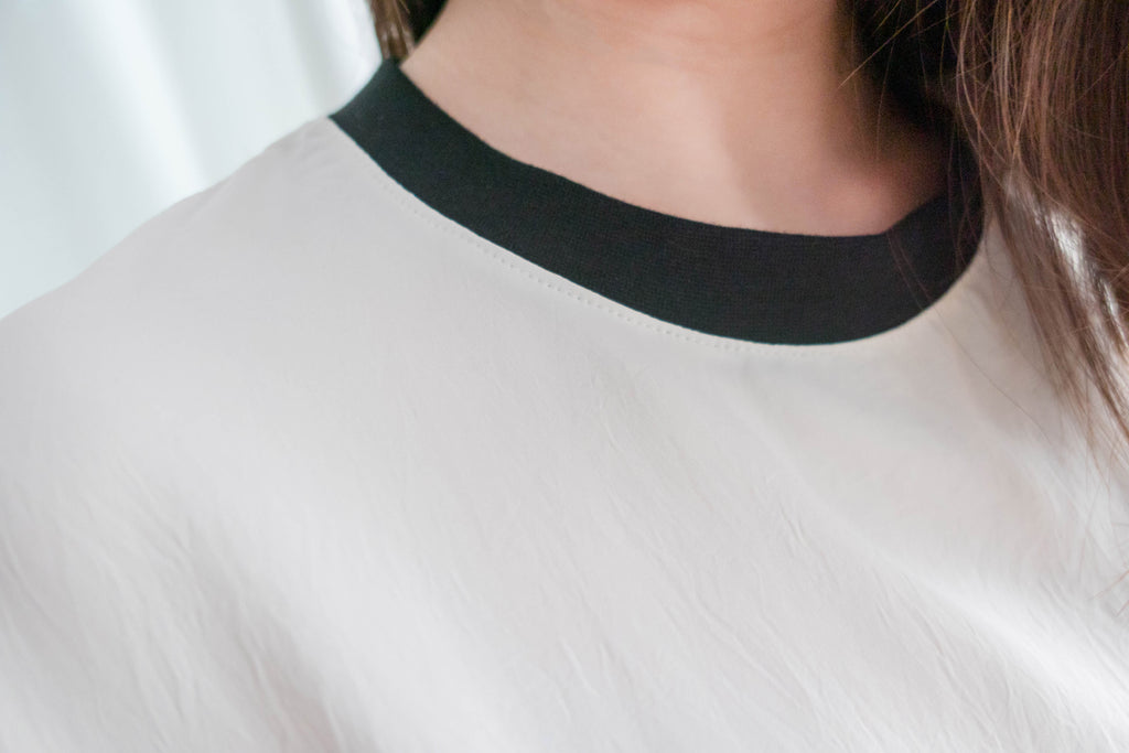 Chiffon SweaterShirt 雙拼色不規則設計雪紡衛衣, Blouse/ TP8890 (beige sold out)
