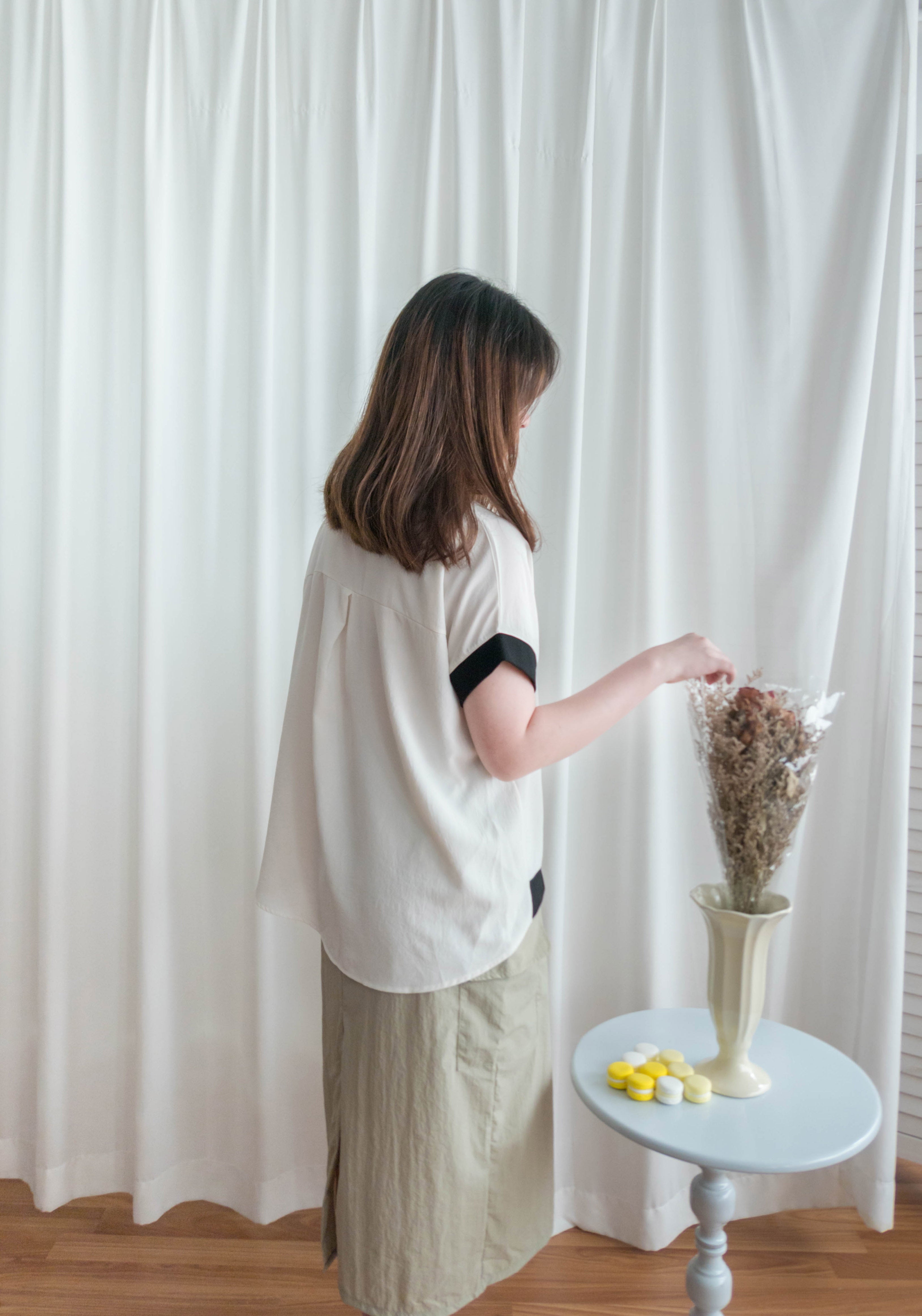 Avocado 牛油果綠色側袋工裝後開叉半身裙, Skirt/ SK8736