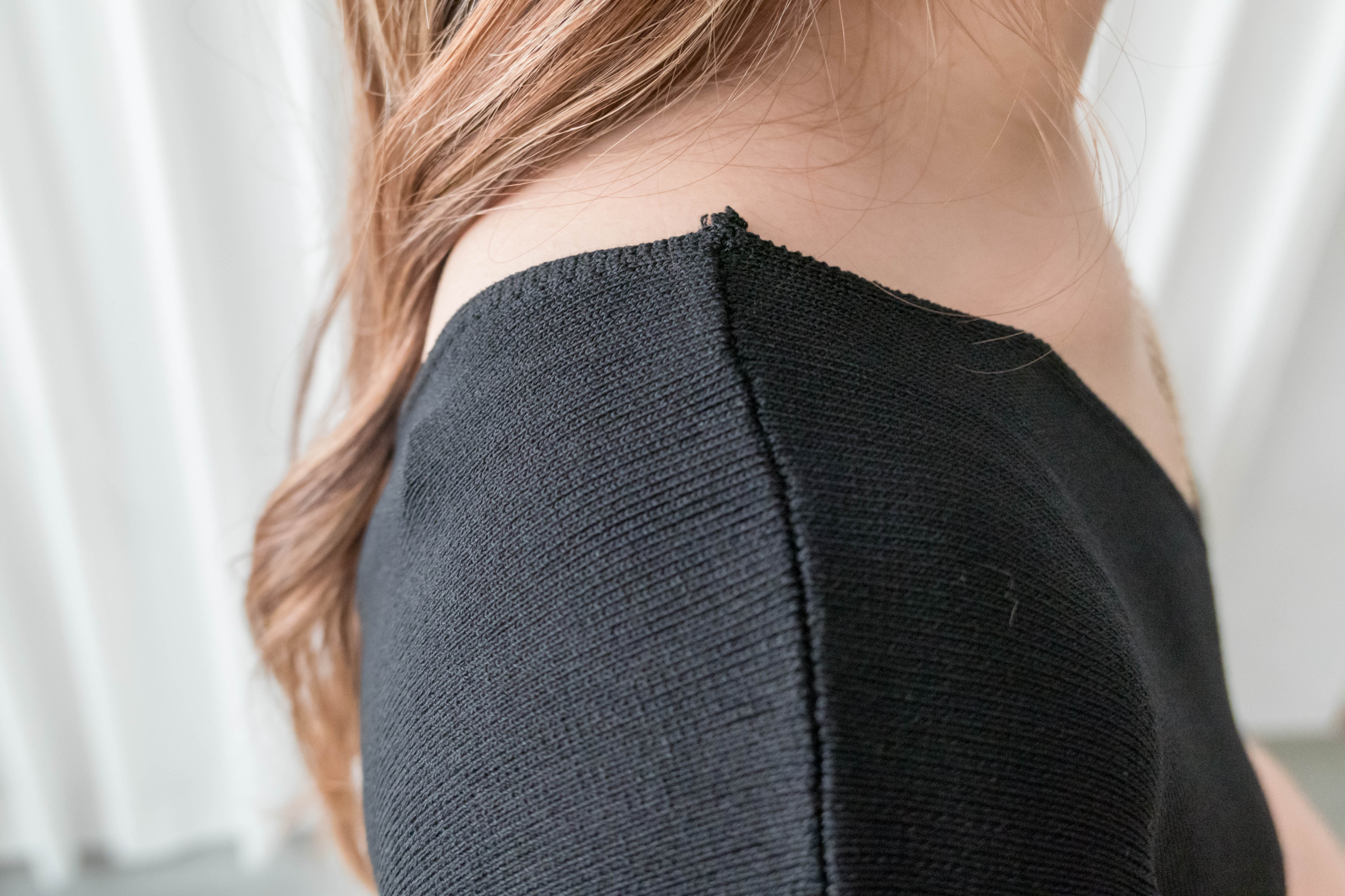 (售完即止款) Knit V領線料彈性氣質修腰溫柔連身裙, Dress/ DS9322 (Steelblue sold out)