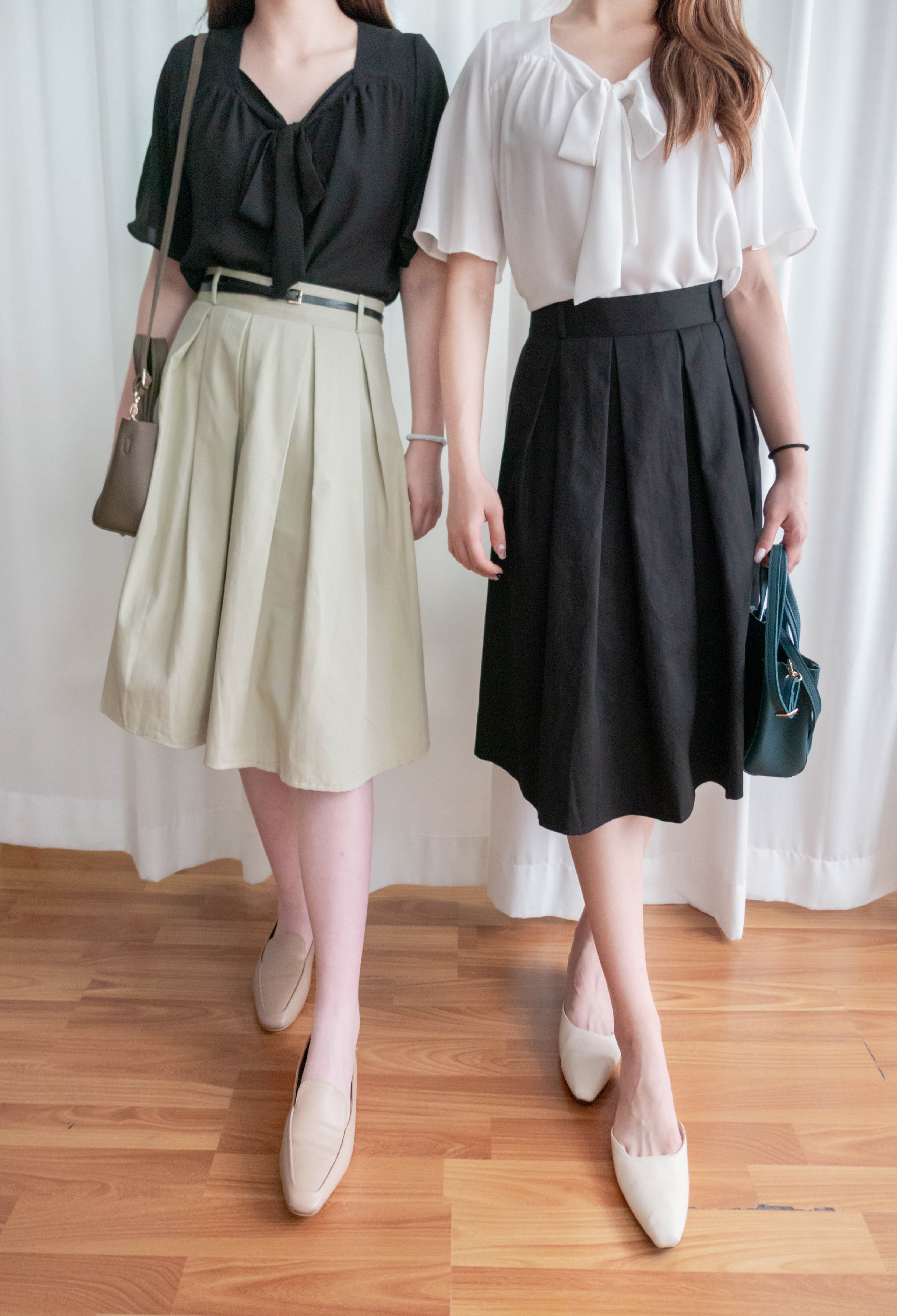 Pleated Midi 百搭純色內百褶中長裙, Skirt/ SK8737