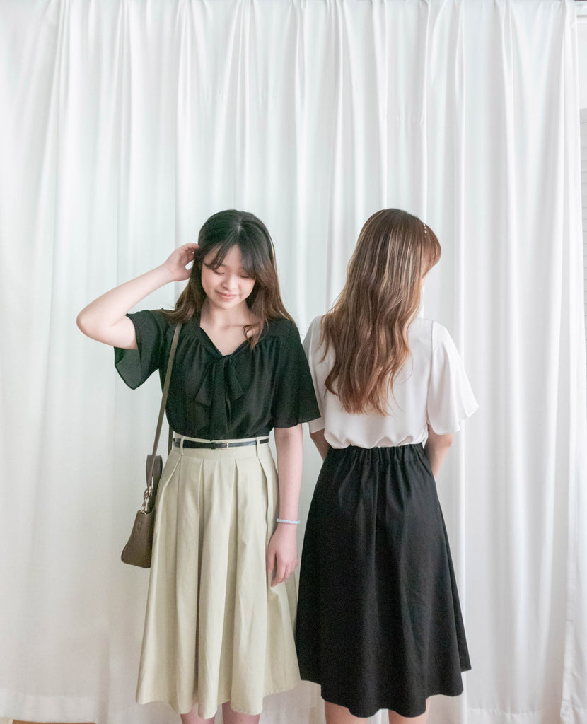 Pleated Midi 百搭純色內百褶中長裙, Skirt/ SK8737