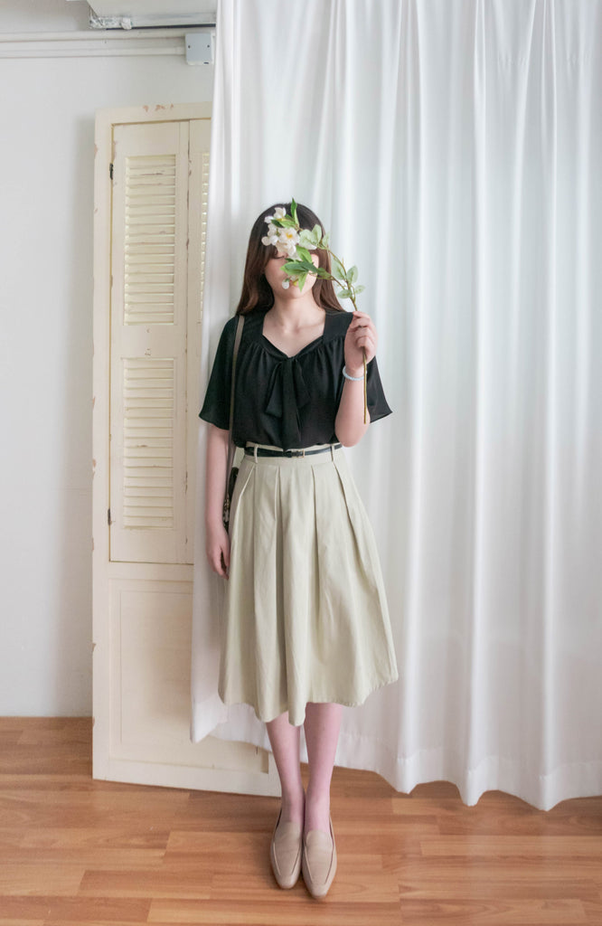 Pleated Midi 百搭純色內百褶中長裙, Skirt/ SK8737