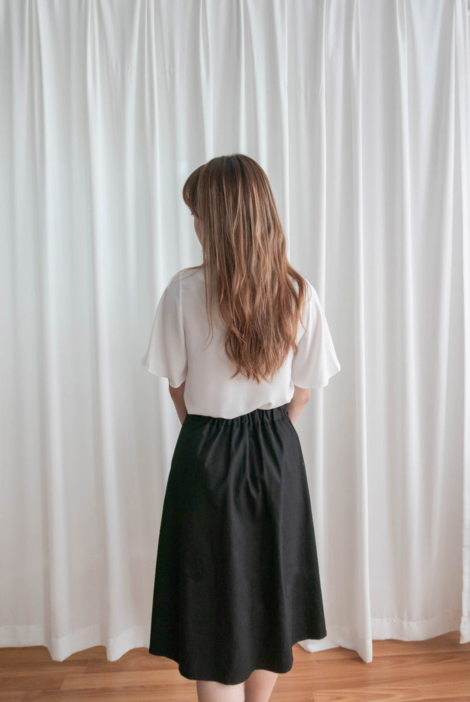 Pleated Midi 百搭純色內百褶中長裙, Skirt/ SK8737