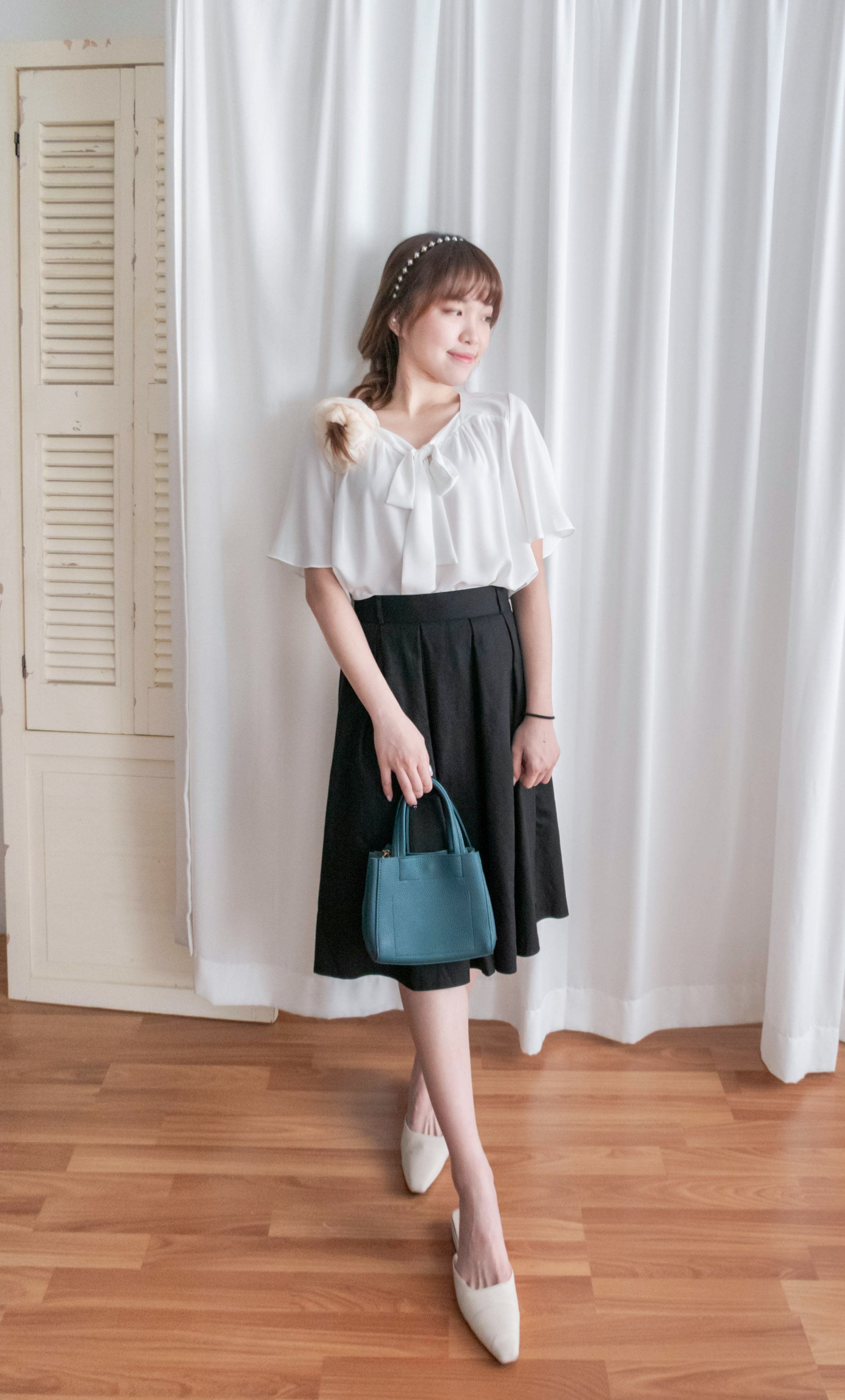 Pleated Midi 百搭純色內百褶中長裙, Skirt/ SK8737