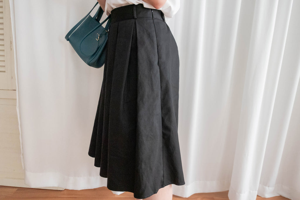 Pleated Midi 百搭純色內百褶中長裙, Skirt/ SK8737