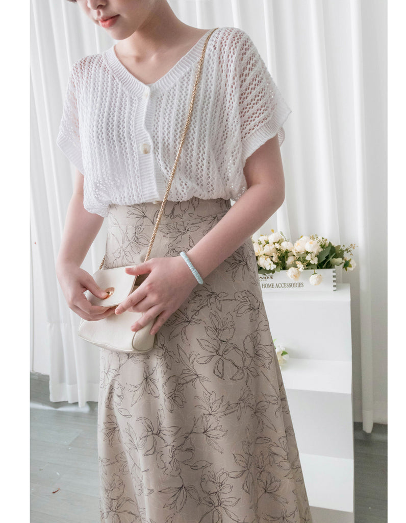 Blooming Tulip 優雅線條盛放鬱金香微傘裙, Dress/ SK8738