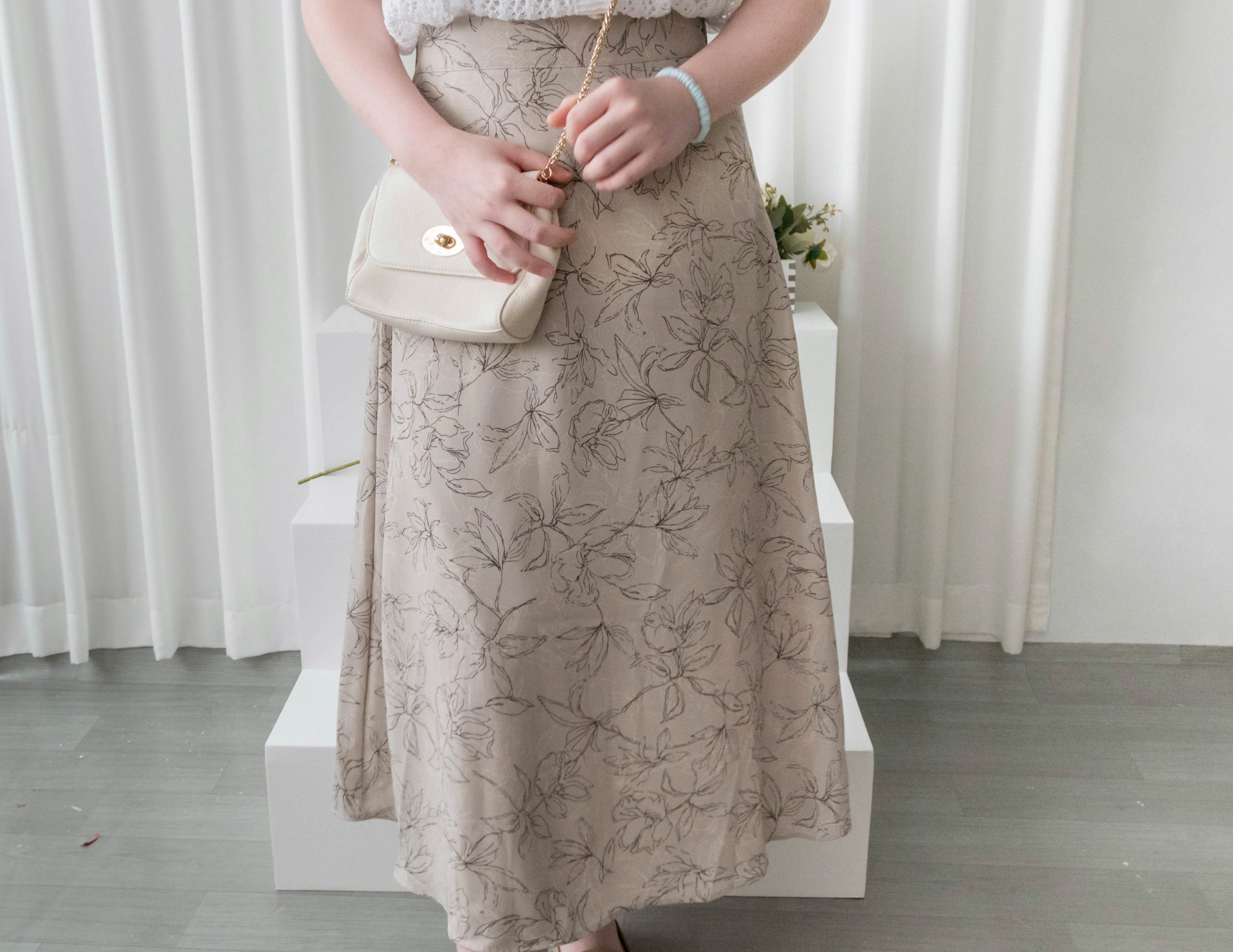 Blooming Tulip 優雅線條盛放鬱金香微傘裙, Dress/ SK8738