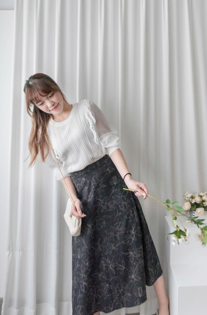 Blooming Tulip 優雅線條盛放鬱金香微傘裙, Dress/ SK8738