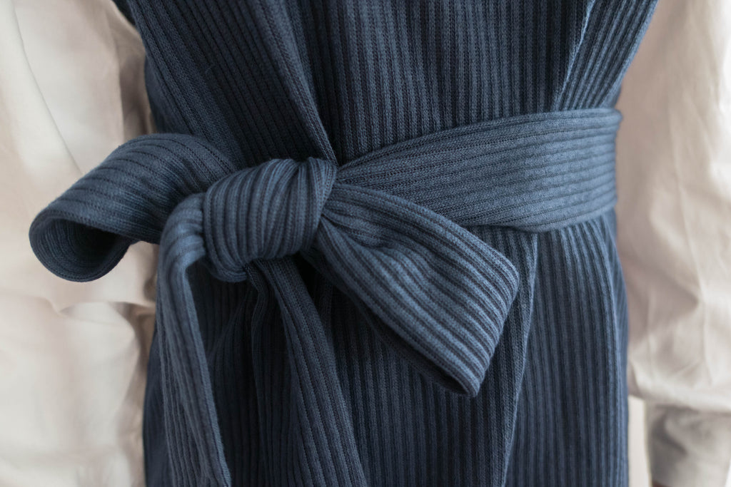 Knit Shirt 知性假兩件恤衫加彈性針織背心連身裙, Dress/ DS9326