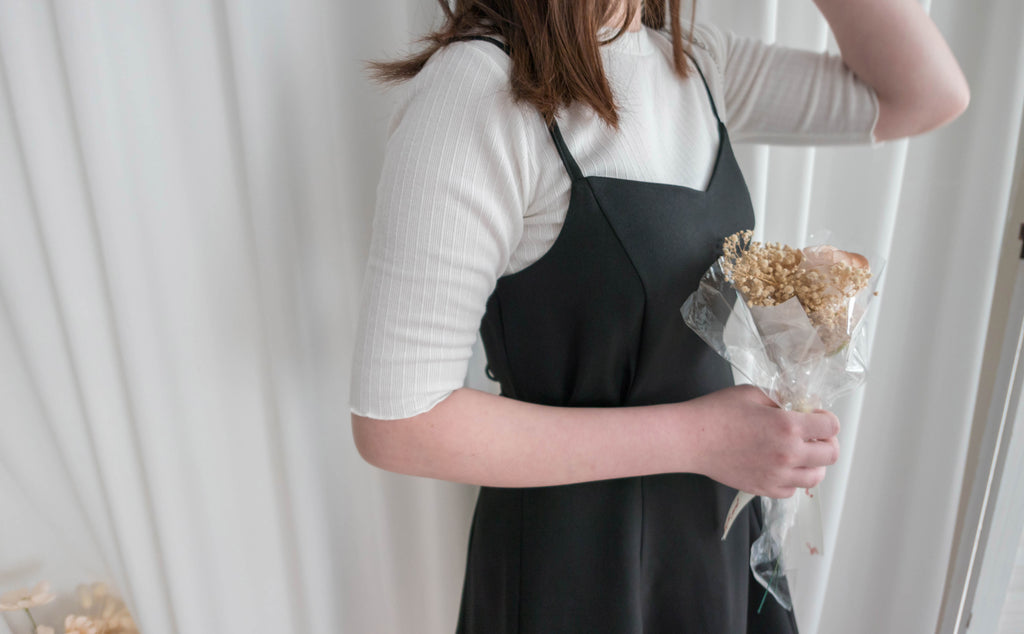 Vest 細帶v領後背橡筋輕優雅吊帶裙, Dress/ DS9323 (優雅混灰色 Grey sold out)