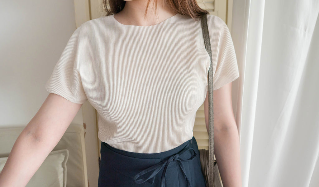 Sophie 舒適光澤質感條紋零駁線上衣, Blouse/ TP8894