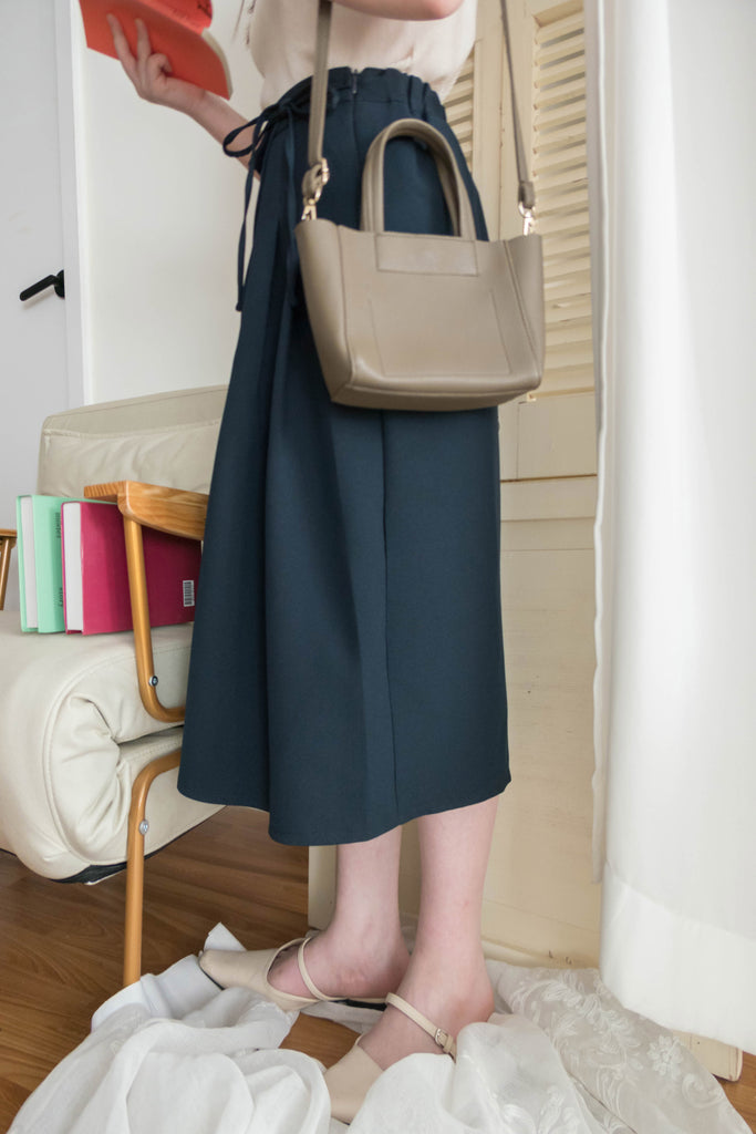 Pleated Ribbon 交疊內百摺蝴蝶結高腰半身裙, Skirt/ SK8739 (奶茶 BurlyWood sold out)
