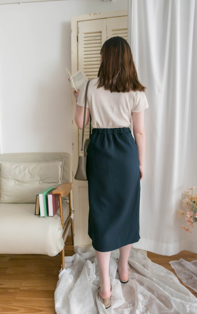 Pleated Ribbon 交疊內百摺蝴蝶結高腰半身裙, Skirt/ SK8739 (奶茶 BurlyWood sold out)