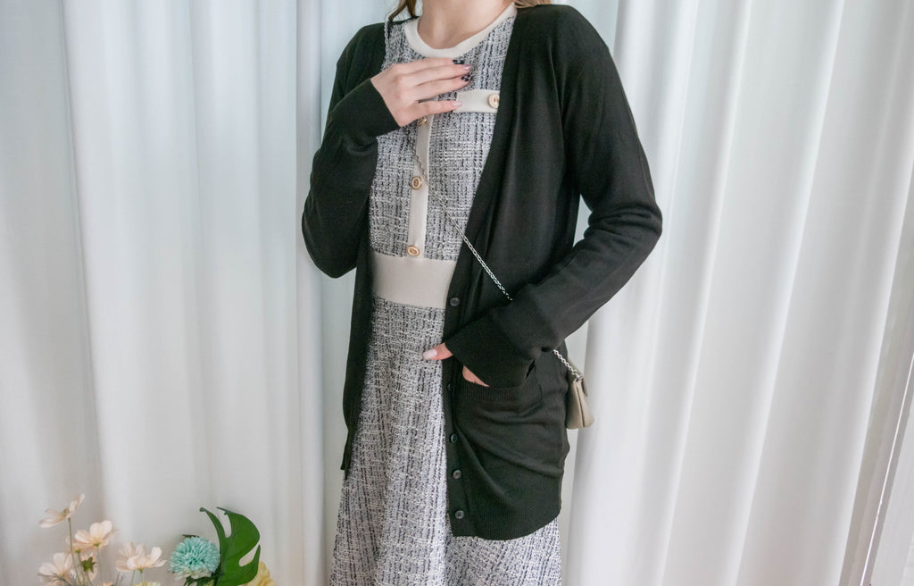 Thin Knit 溫柔百搭雙口袋薄針織中長外套, Cardigan / CD8121 (Wine Darkred sold out)