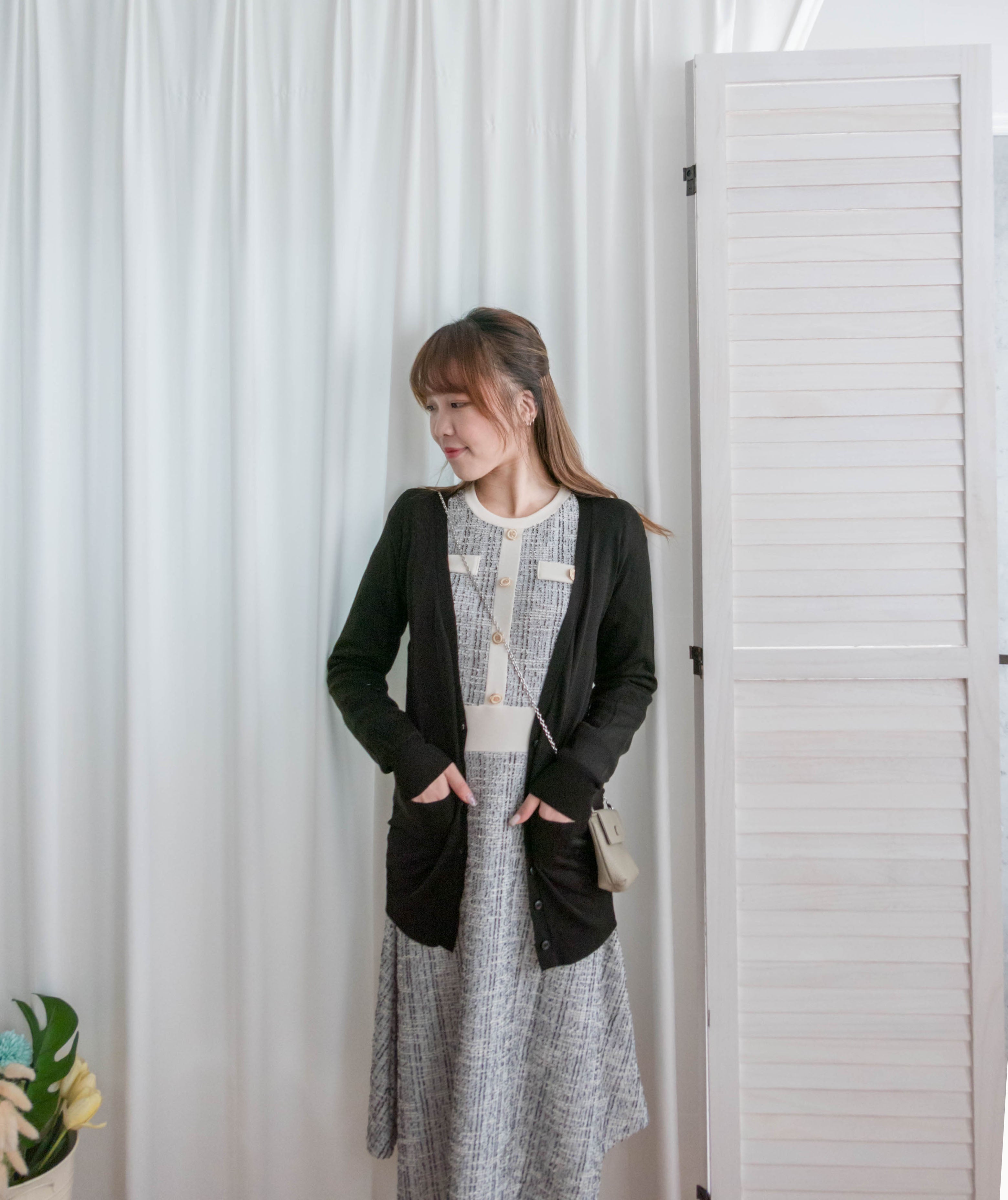 Thin Knit 溫柔百搭雙口袋薄針織中長外套, Cardigan / CD8121 (Wine Darkred sold out)
