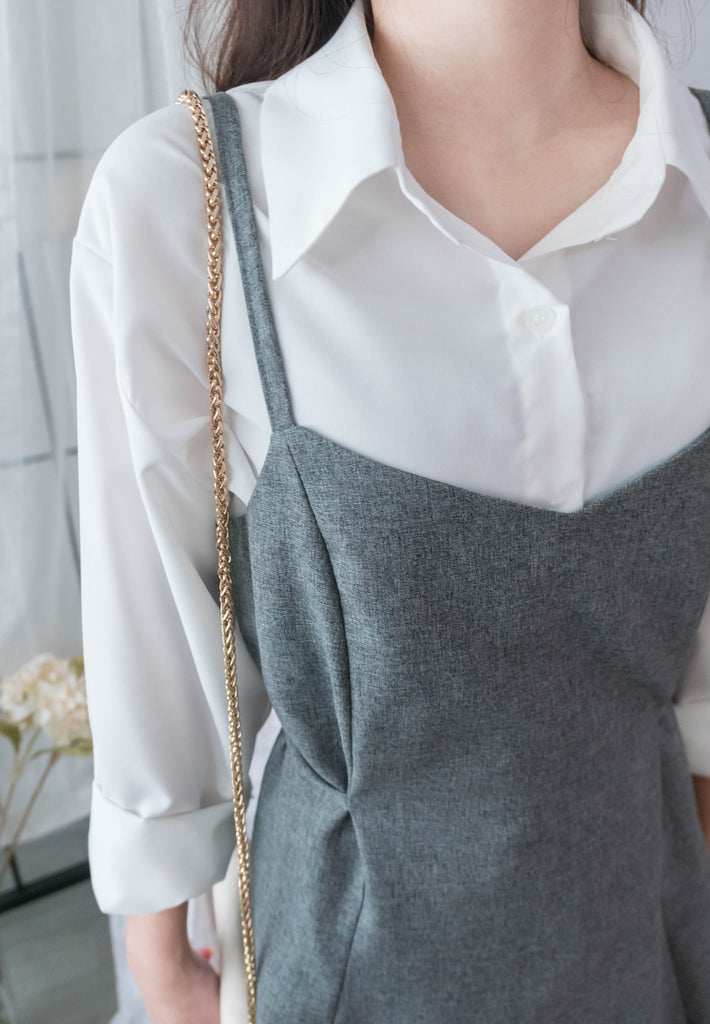 Neat Feminine 不易皺白色弧形衣尾百搭恤衫, Shirt / BU8966