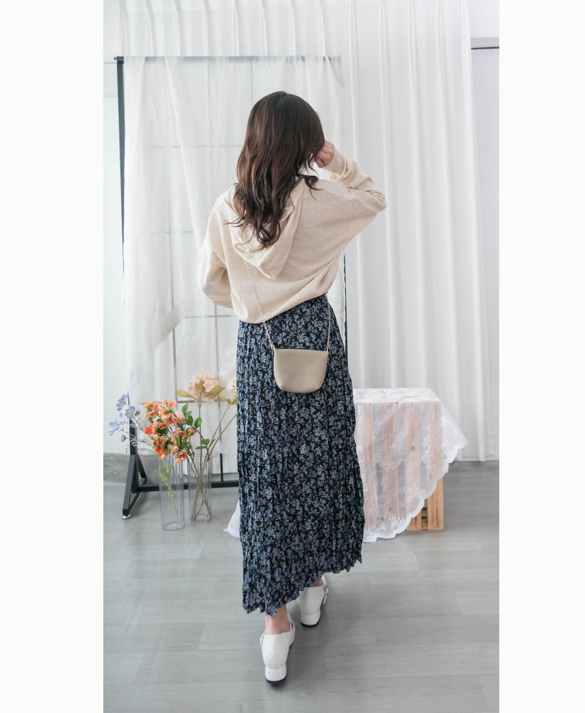 Blue Daisy 小藍花遮肉皺皺寬鬆直身, Skirt / SK8733
