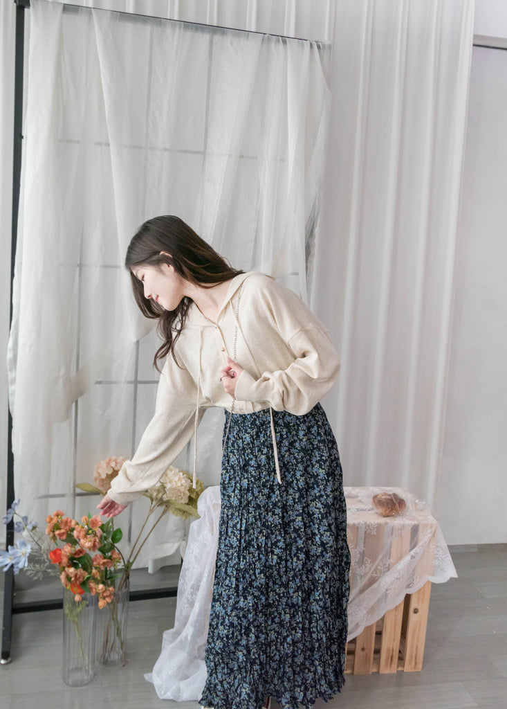 Blue Daisy 小藍花遮肉皺皺寬鬆直身, Skirt / SK8733