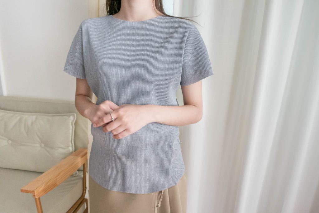 Sophie 舒適光澤質感條紋零駁線上衣, Blouse/ TP8894