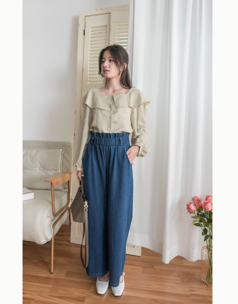 Wonderland 方領荷葉領口飄逸上衣, Blouse/ BU8969