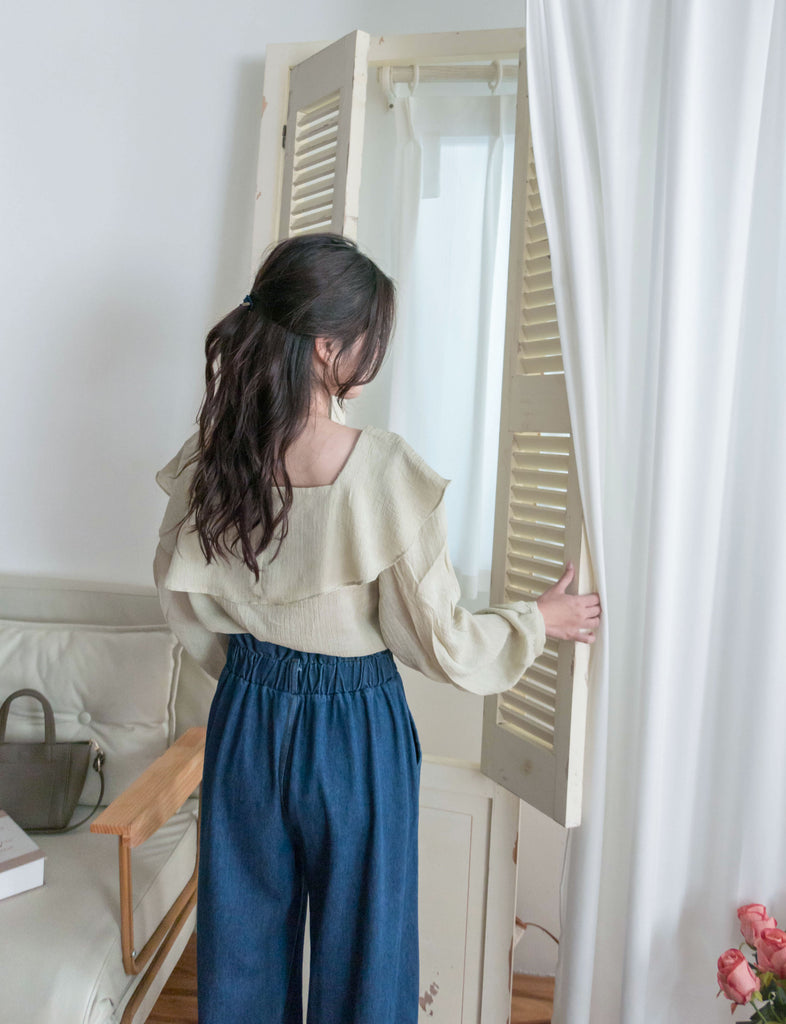 Wonderland 方領荷葉領口飄逸上衣, Blouse/ BU8969